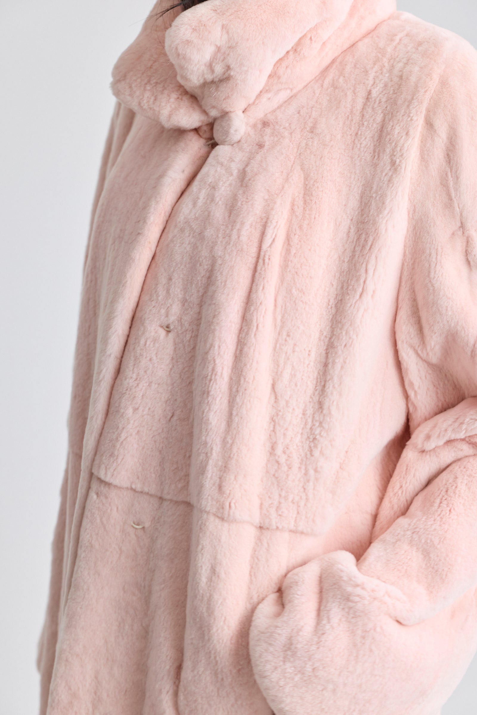Saga Mink Pink Sheared Mink Coat