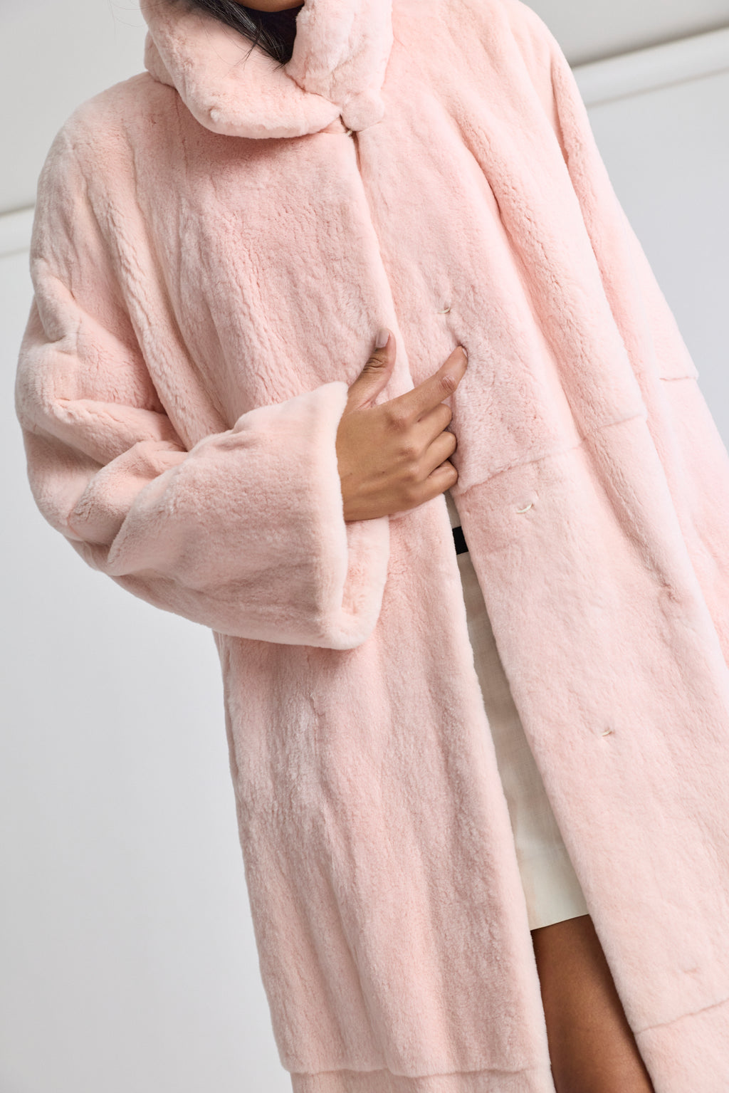 Saga Mink Pink Sheared Mink Coat