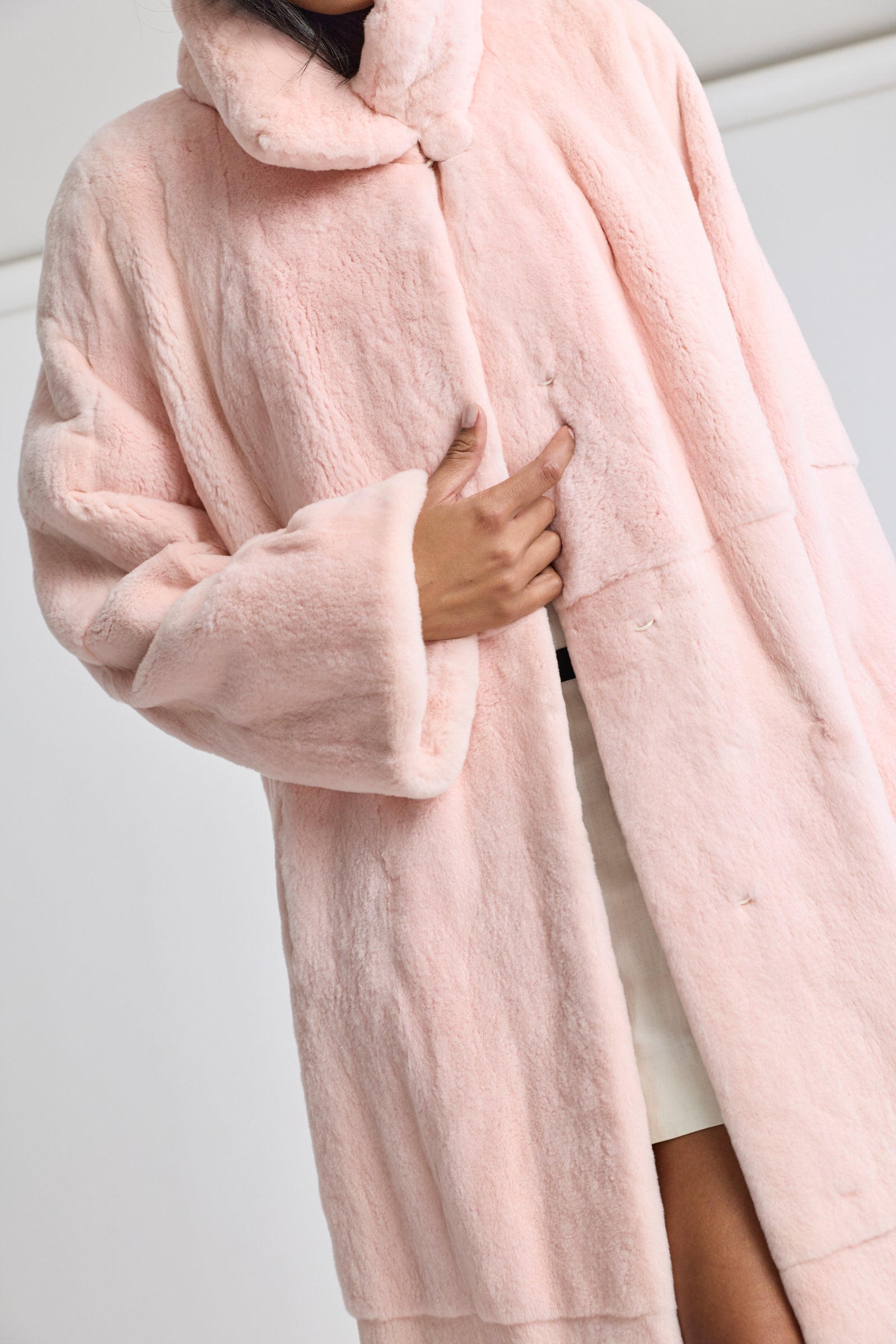 Saga Mink Pink Sheared Mink Coat