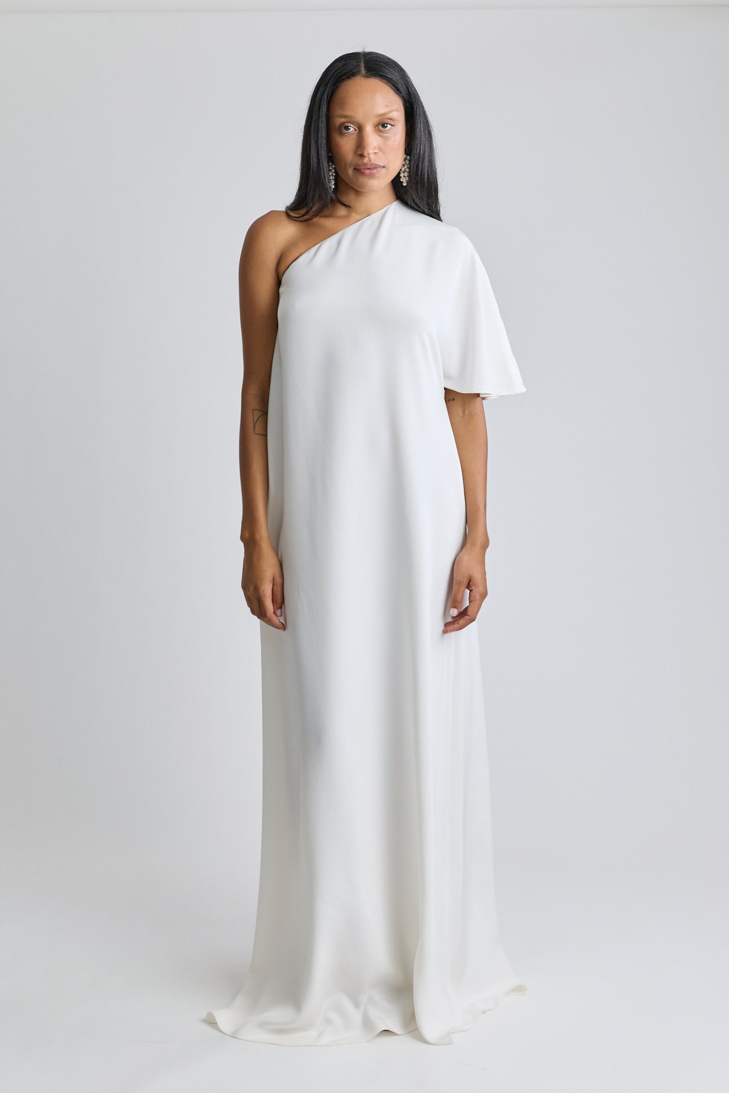 Christian Dior White One Shoulder Dress