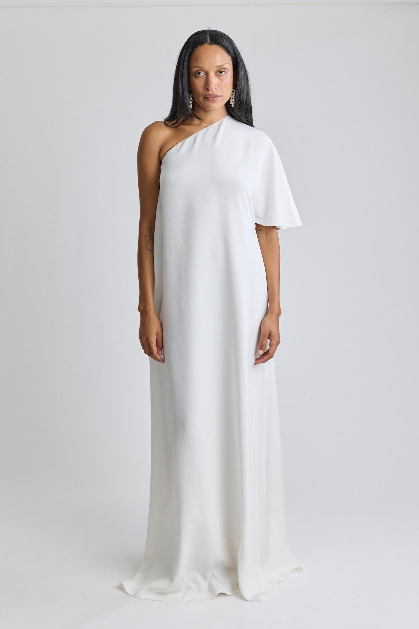 Christian Dior White One Shoulder Dress