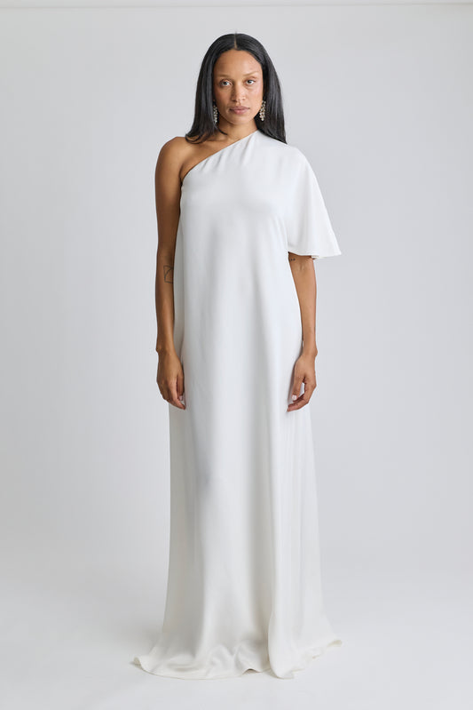 Christian Dior White One Shoulder Dress