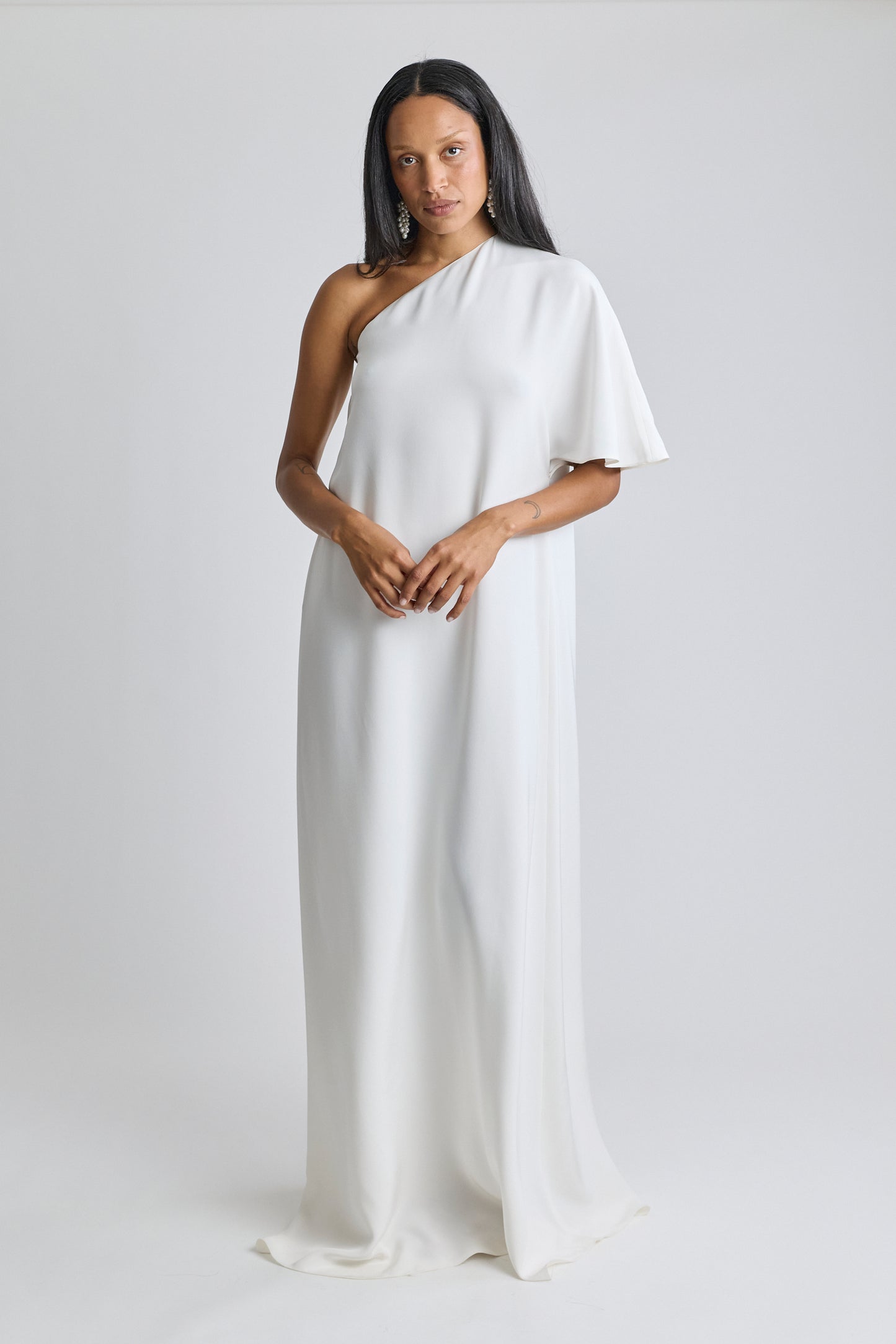 Christian Dior White One Shoulder Dress