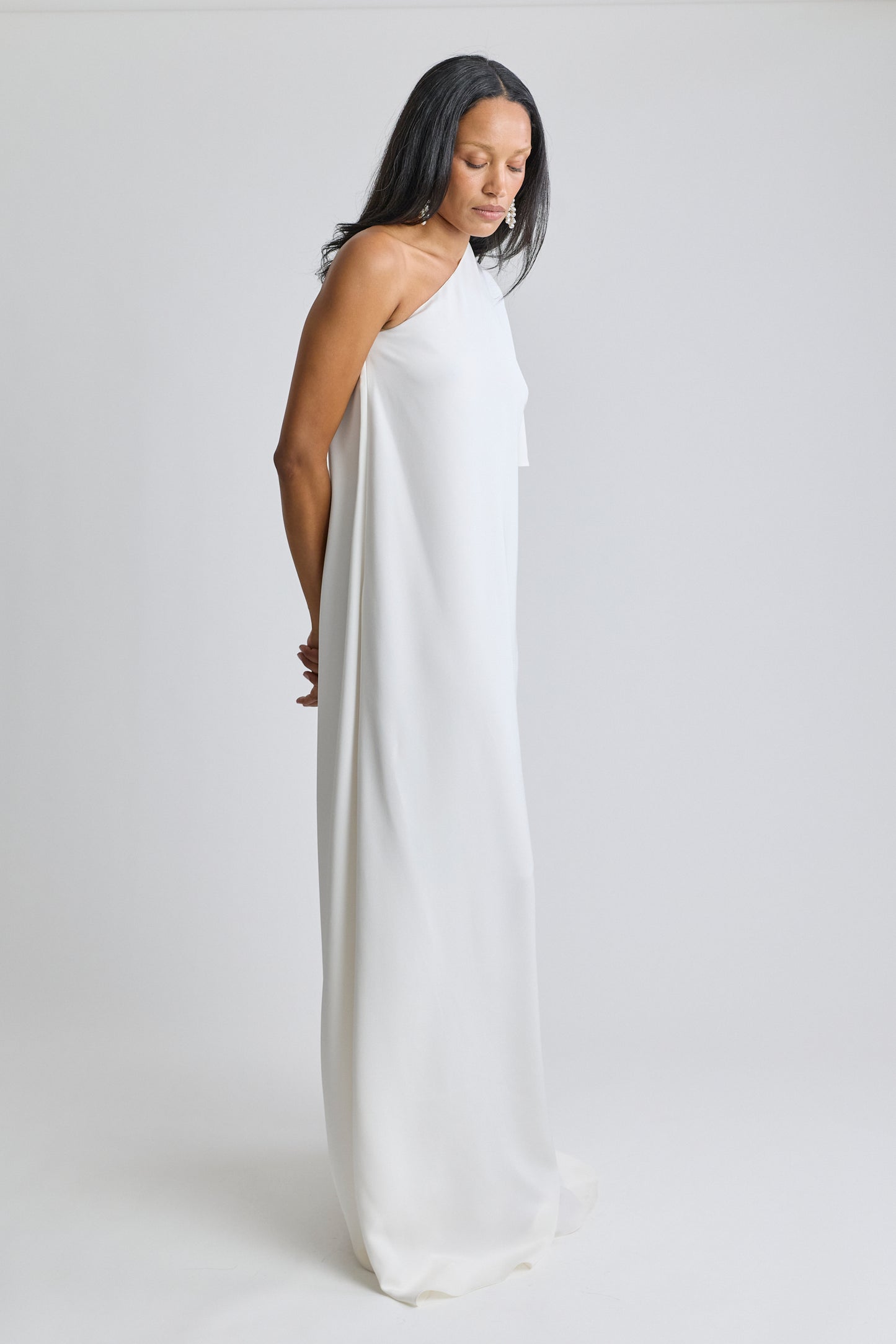 Christian Dior White One Shoulder Dress