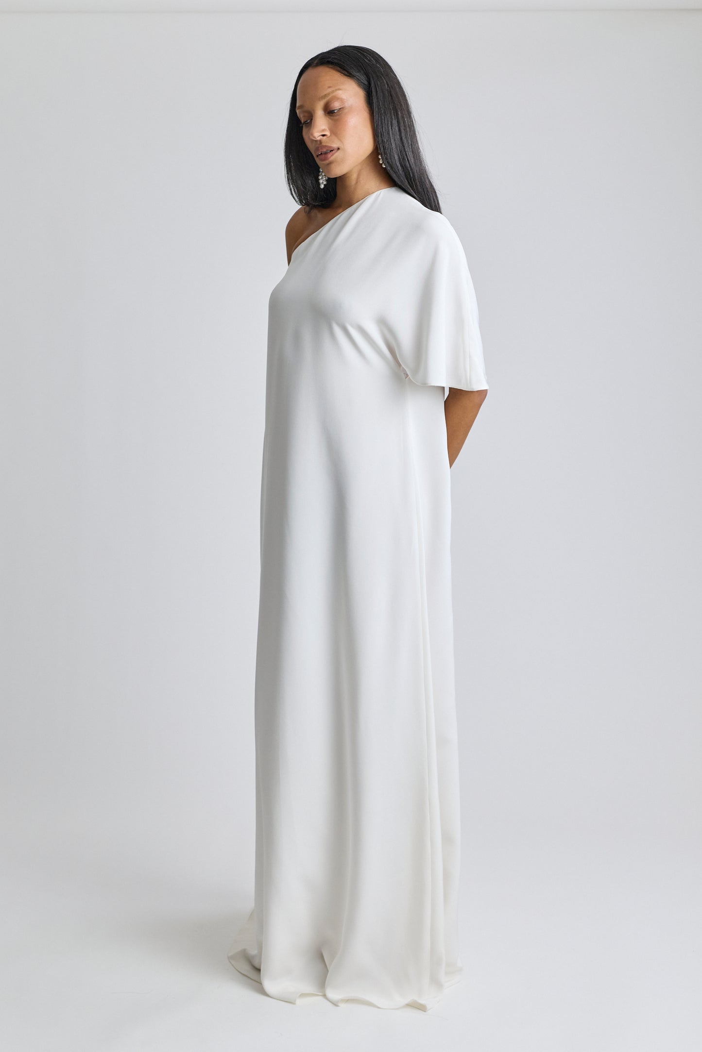 Christian Dior White One Shoulder Dress