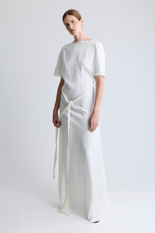Christian Dior Open Back Dress with Braided Belt