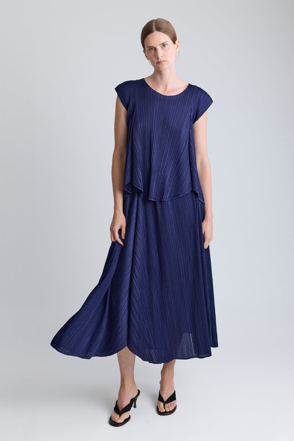 PLEATS PLEASE ISSEY MIYAKE Navy Plissé Skirt Set
