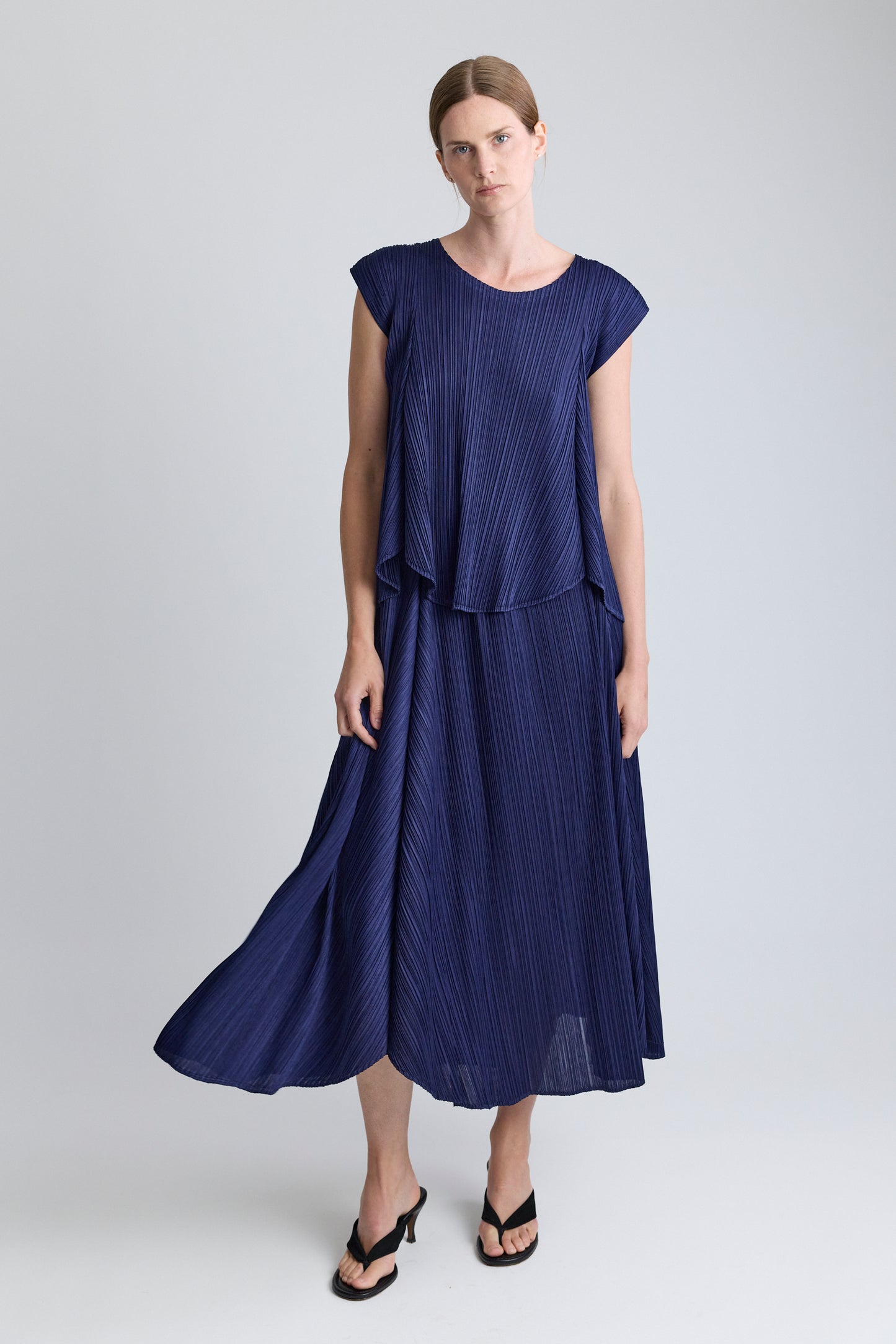 PLEATS PLEASE ISSEY MIYAKE Navy Plissé Skirt Set
