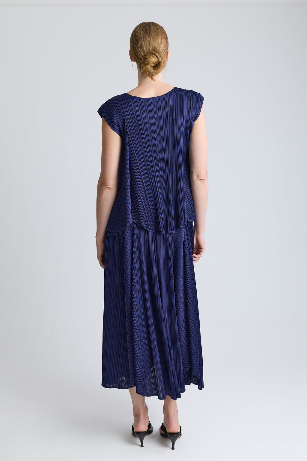 PLEATS PLEASE ISSEY MIYAKE Navy Plissé Skirt Set