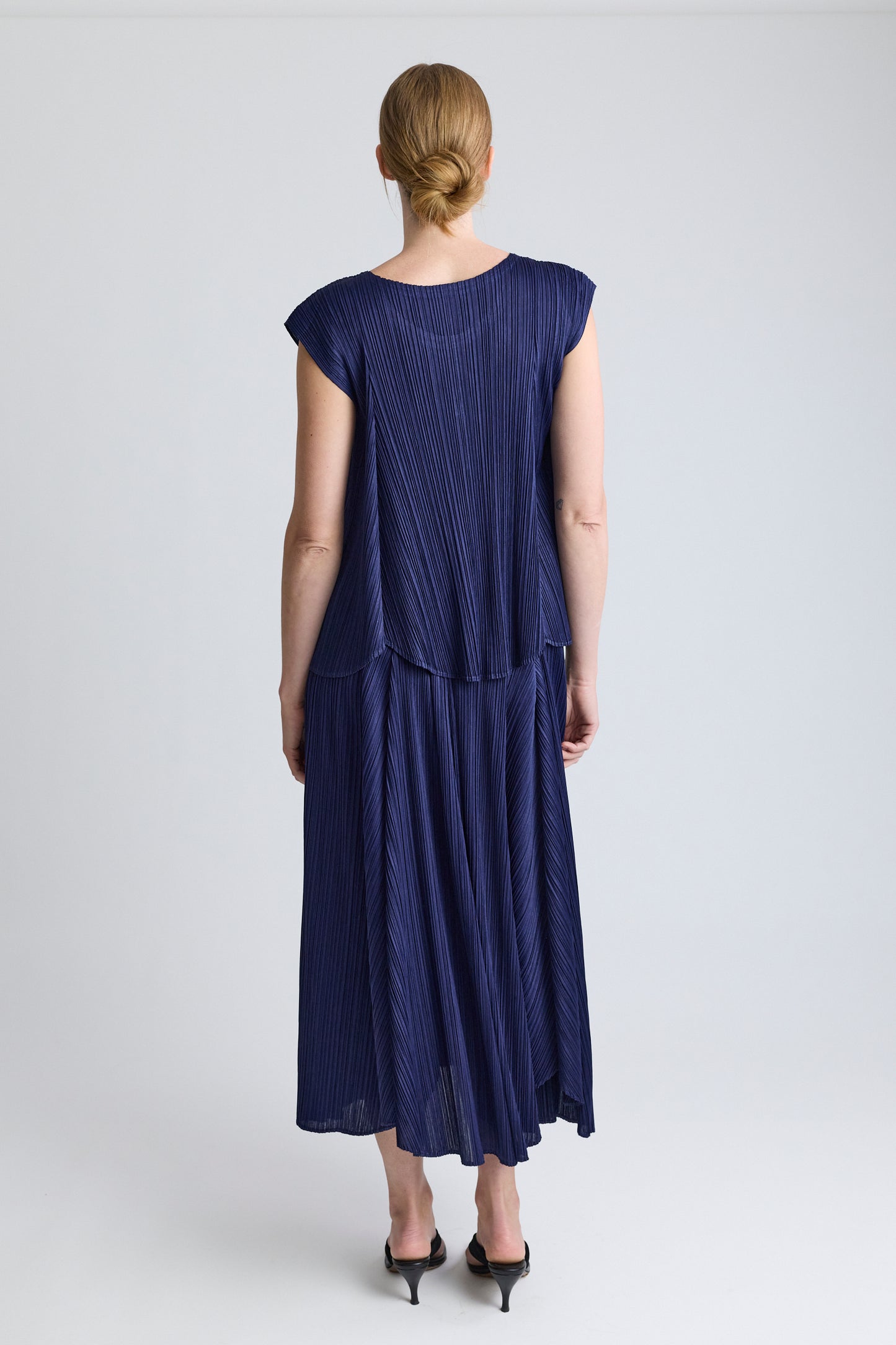 PLEATS PLEASE ISSEY MIYAKE Navy Plissé Skirt Set