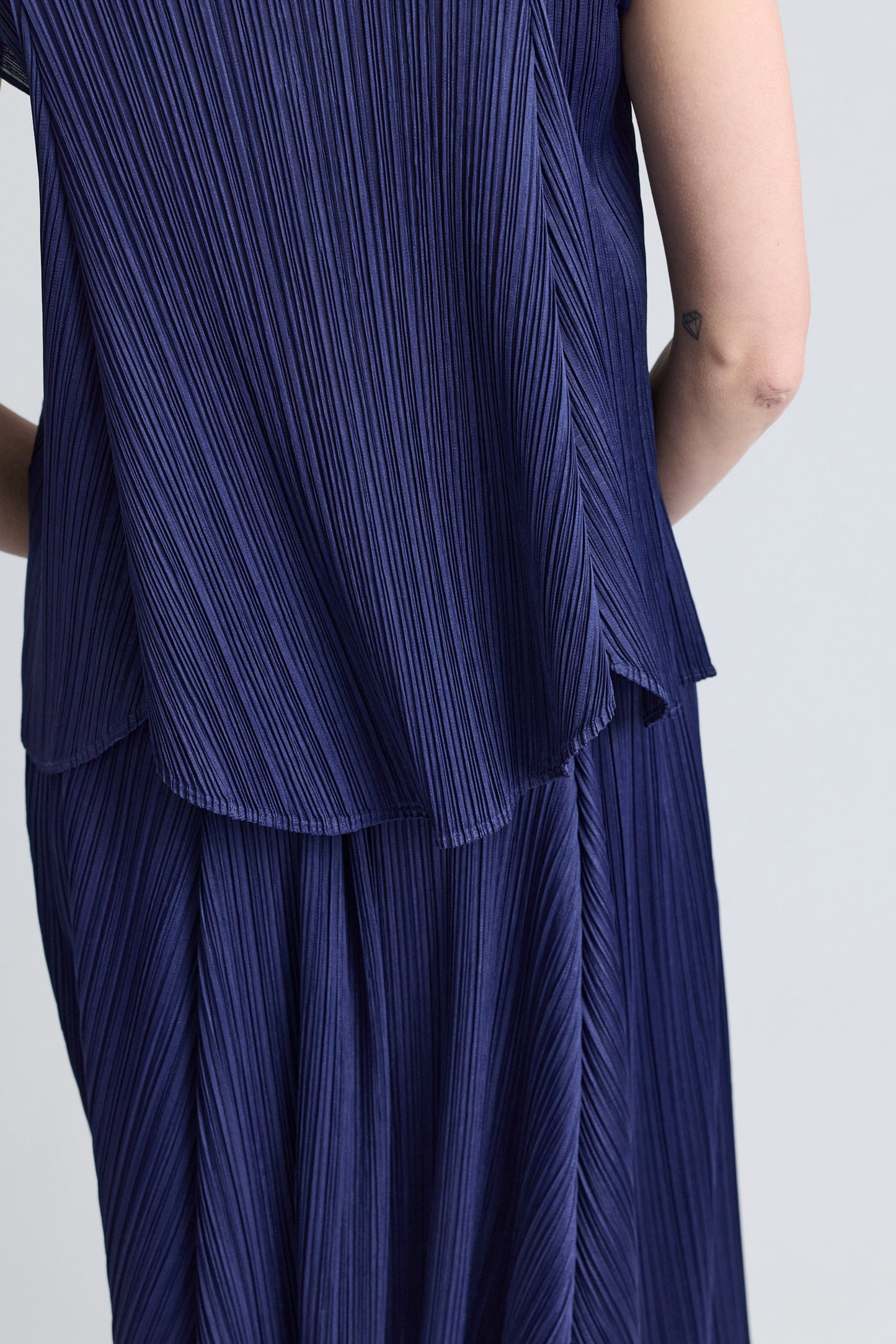 PLEATS PLEASE ISSEY MIYAKE Navy Plissé Skirt Set