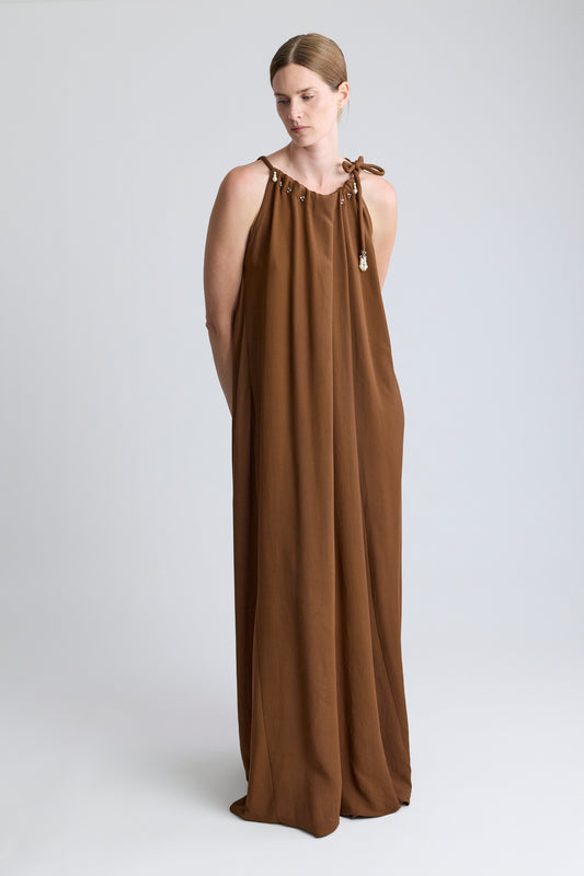 Lanvin Crepe Maxi Dress with Pearls, FW 2011