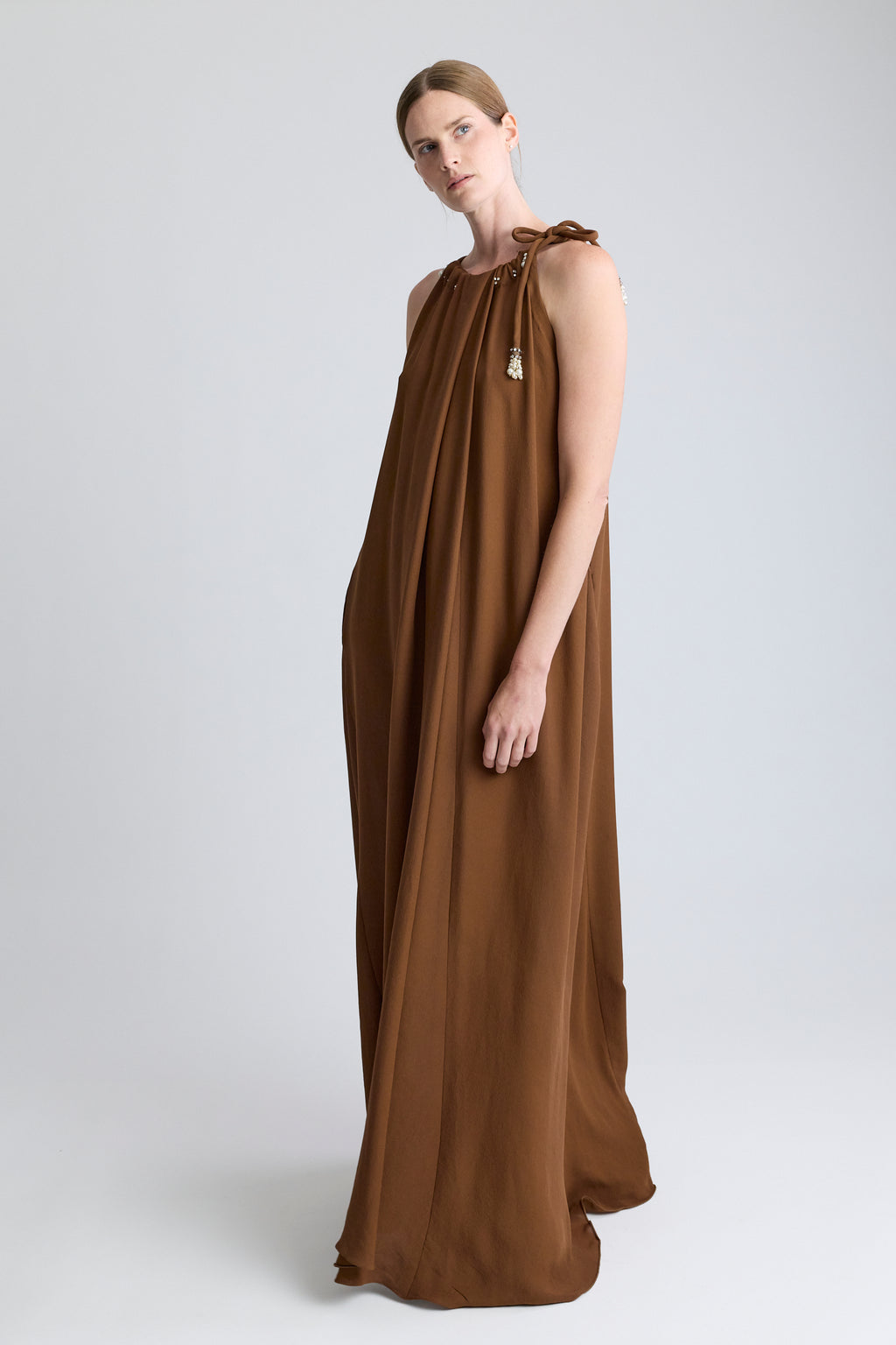 Lanvin Crepe Maxi Dress with Pearls, FW 2011