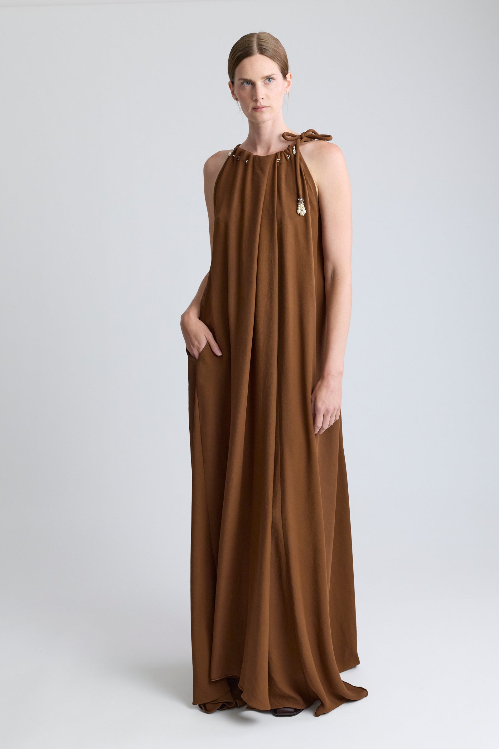 Lanvin Crepe Maxi Dress with Pearls, FW 2011