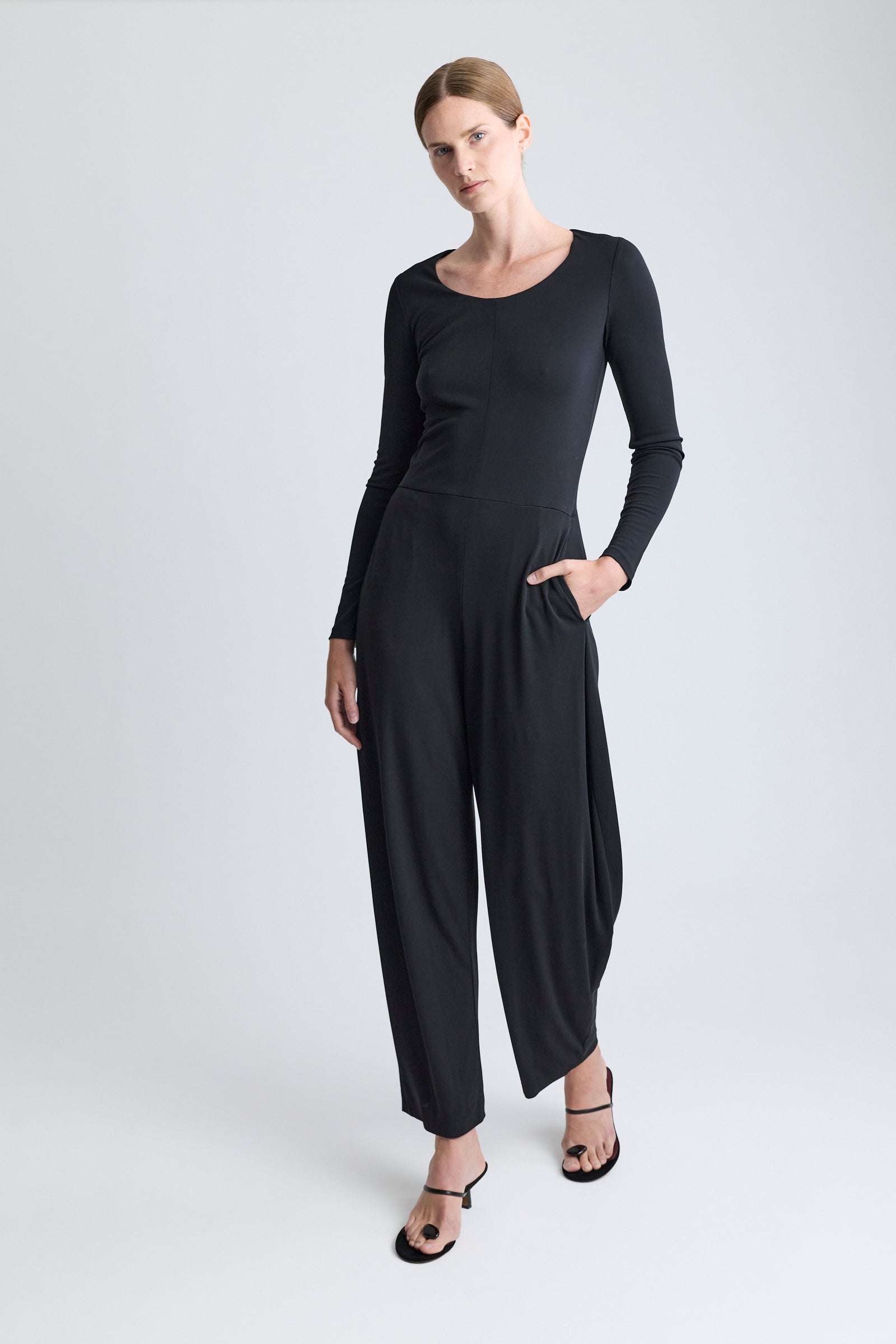 Yves Saint Laurent Black Viscose Jumpsuit