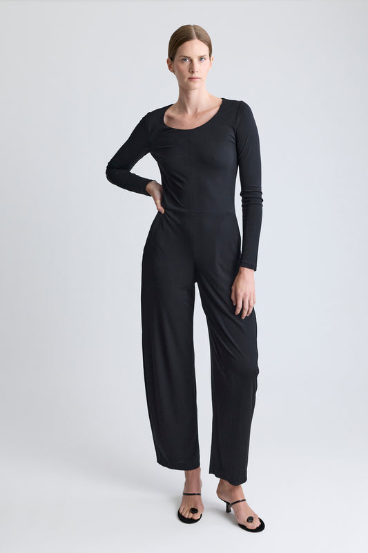 Yves Saint Laurent Black Viscose Jumpsuit