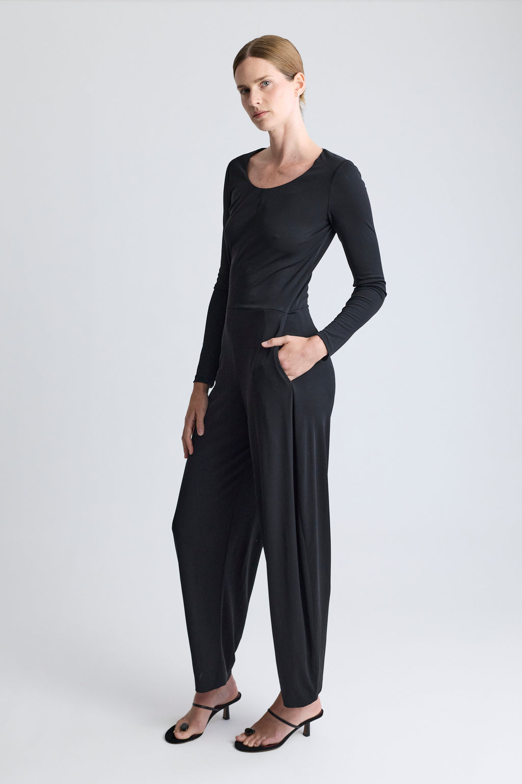 Yves Saint Laurent Black Viscose Jumpsuit