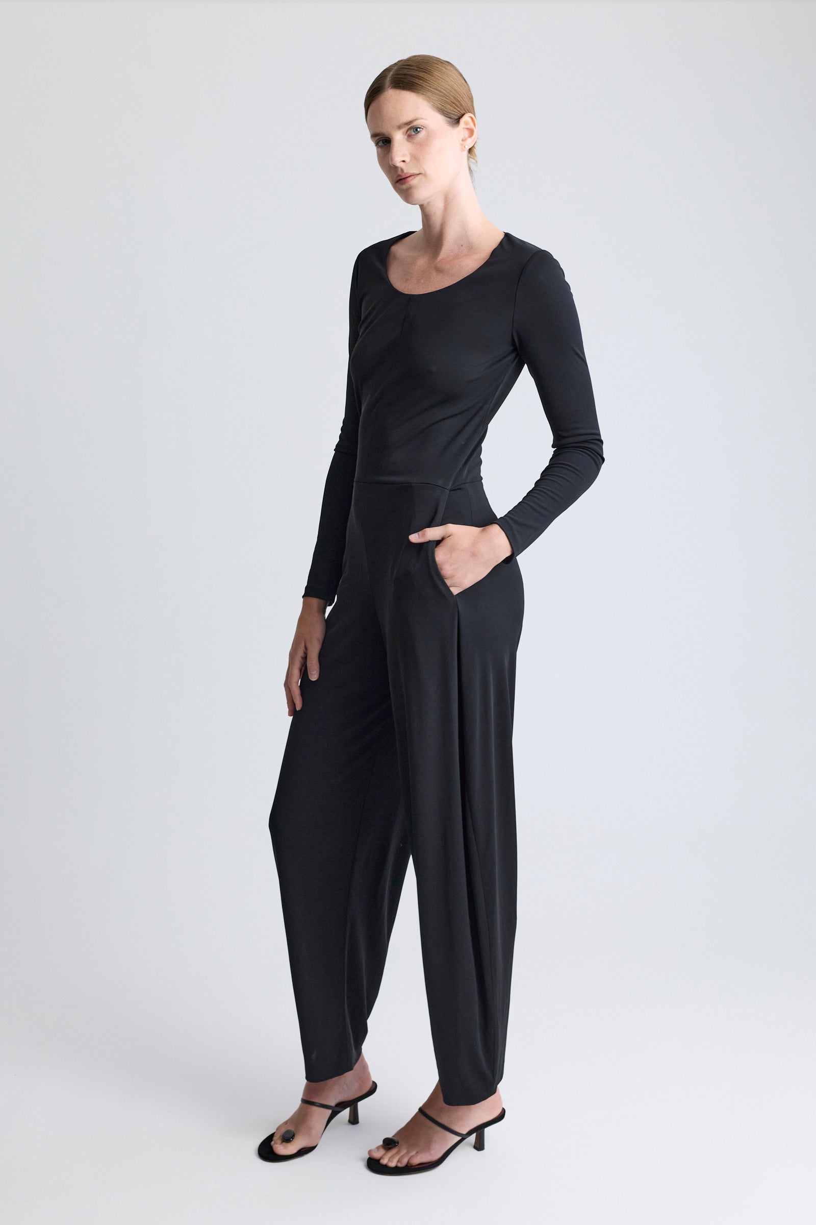 Yves Saint Laurent Black Viscose Jumpsuit