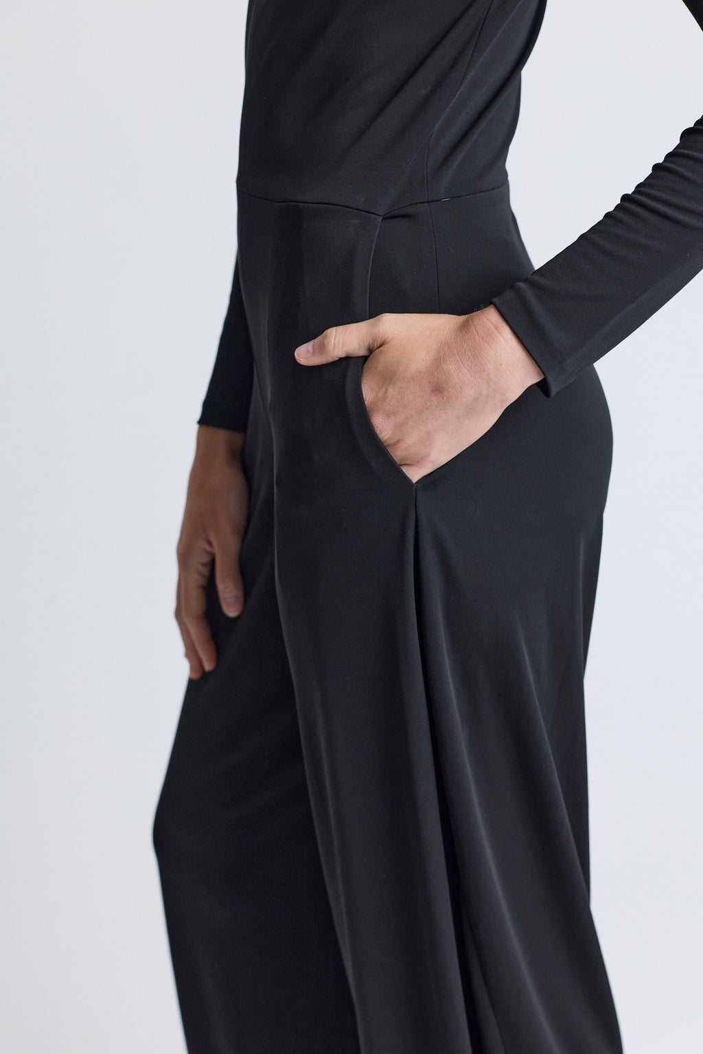 Yves Saint Laurent Black Viscose Jumpsuit
