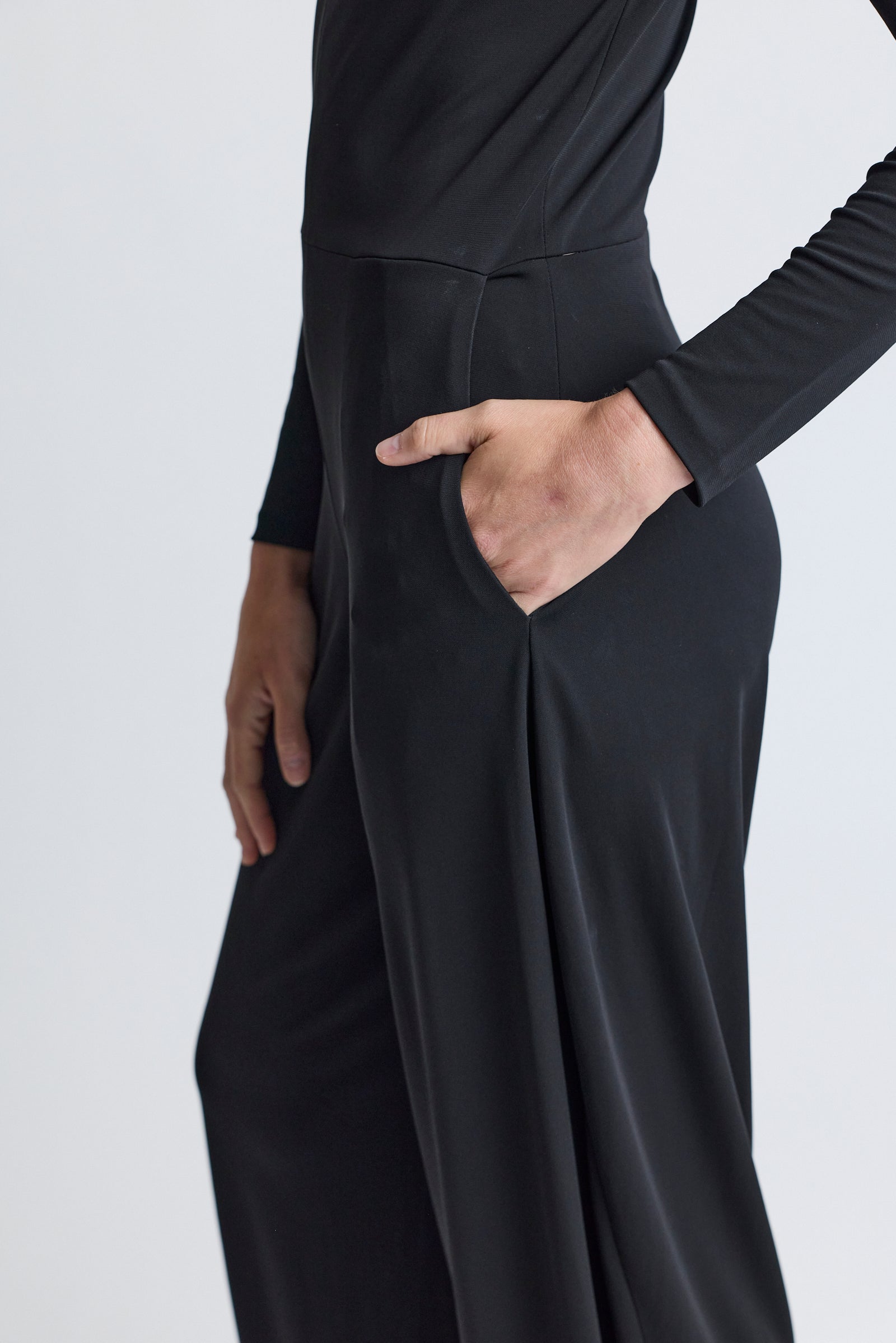 Yves Saint Laurent Black Viscose Jumpsuit