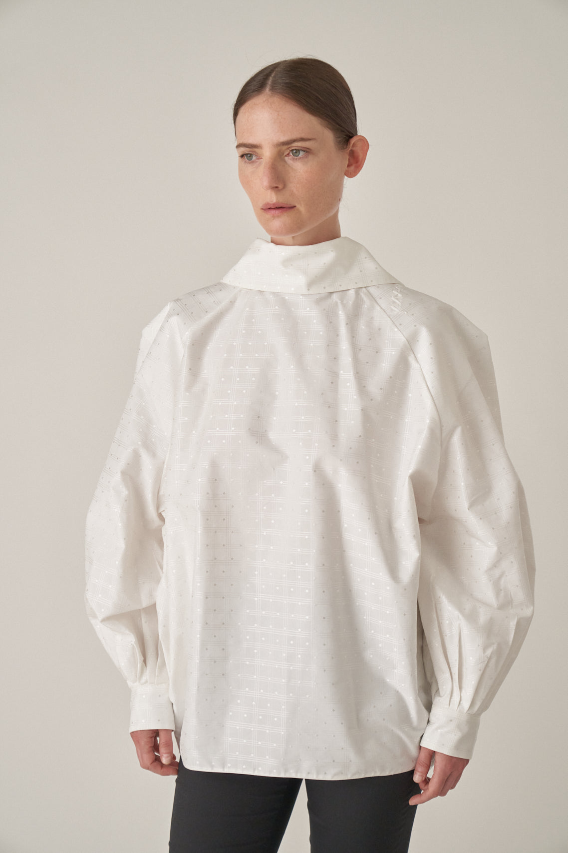 Check and Dots Jacquard Top