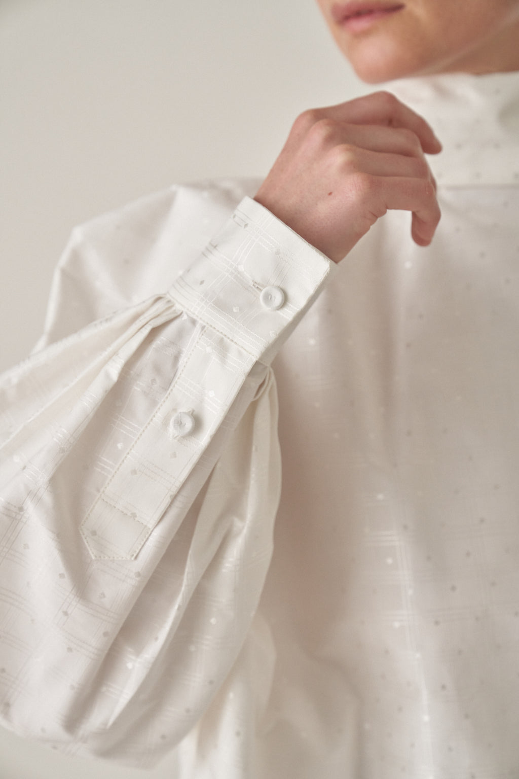 Check and Dots Jacquard Top