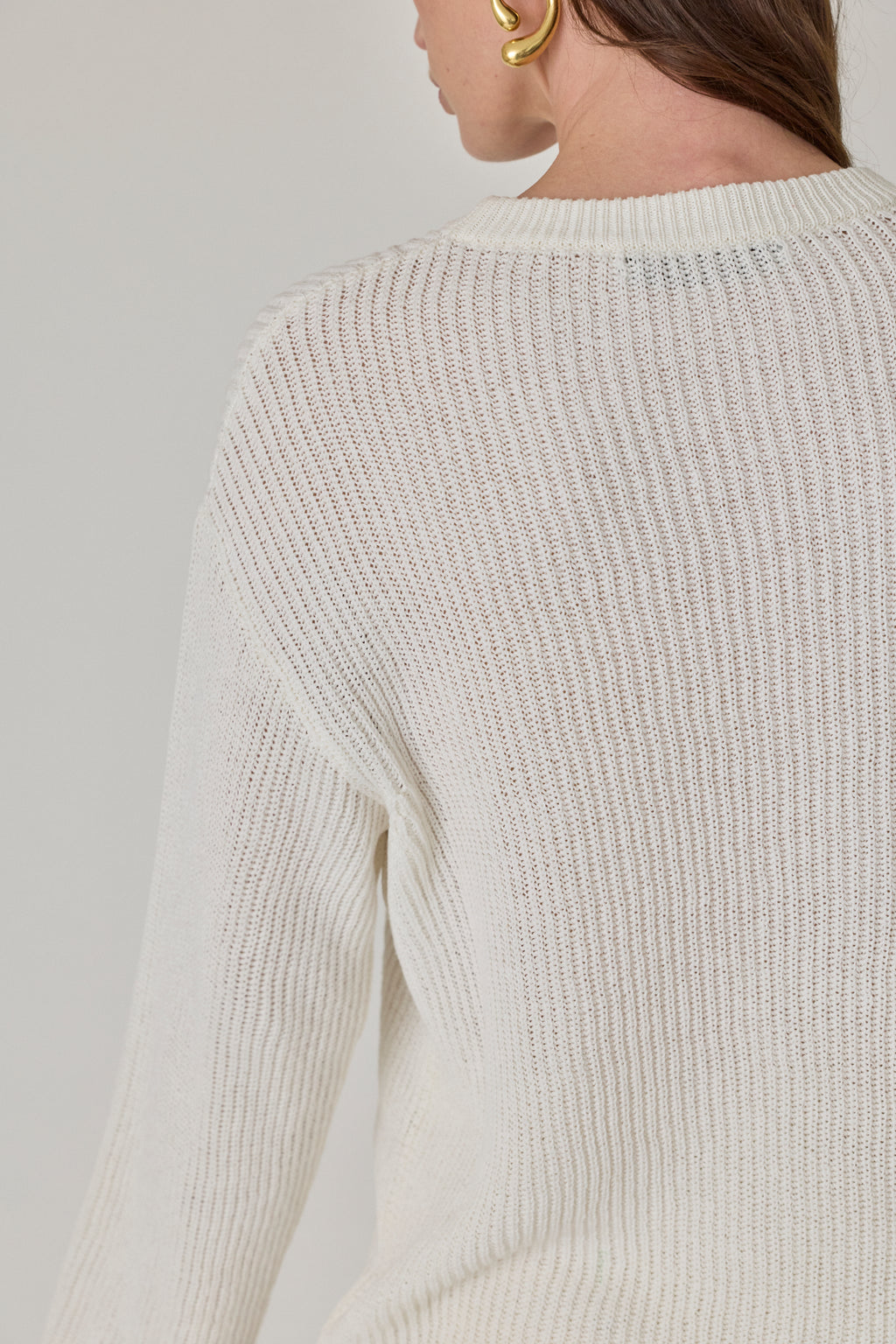 Draped Crew Knit Sweater