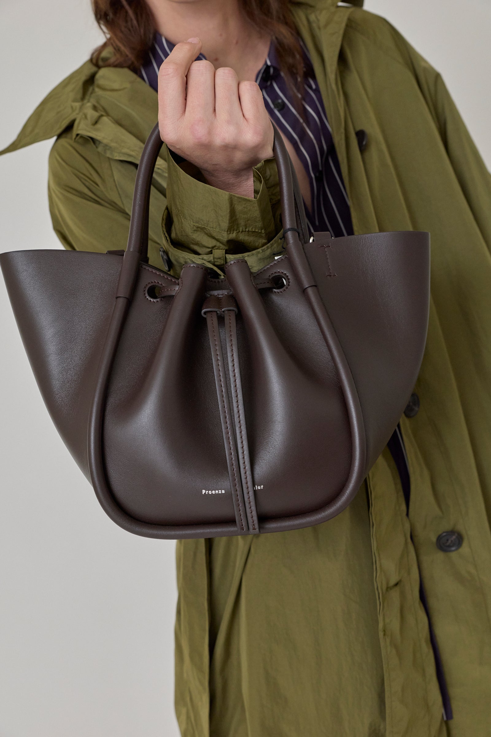 Small Ruched Tote - Espresso