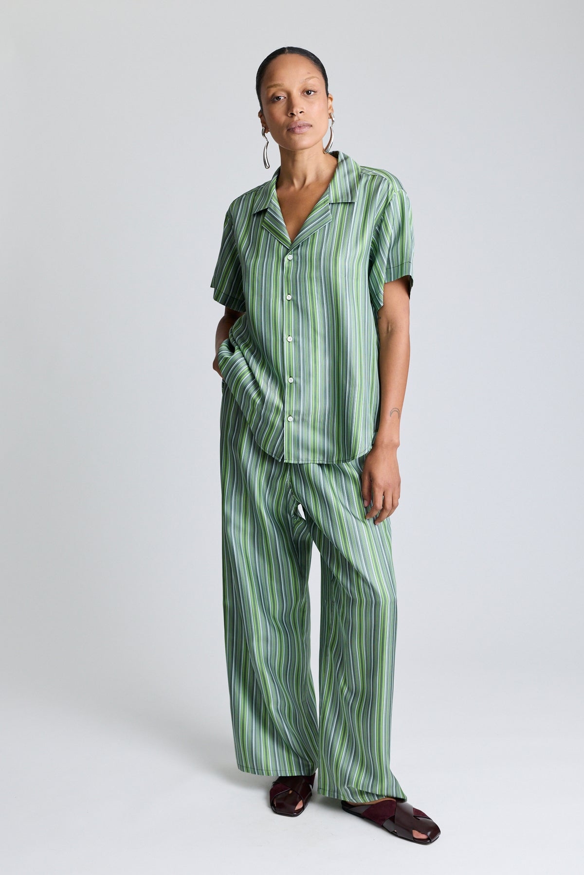 Silk Notched Collar Shirt - Abruzzo Stripe