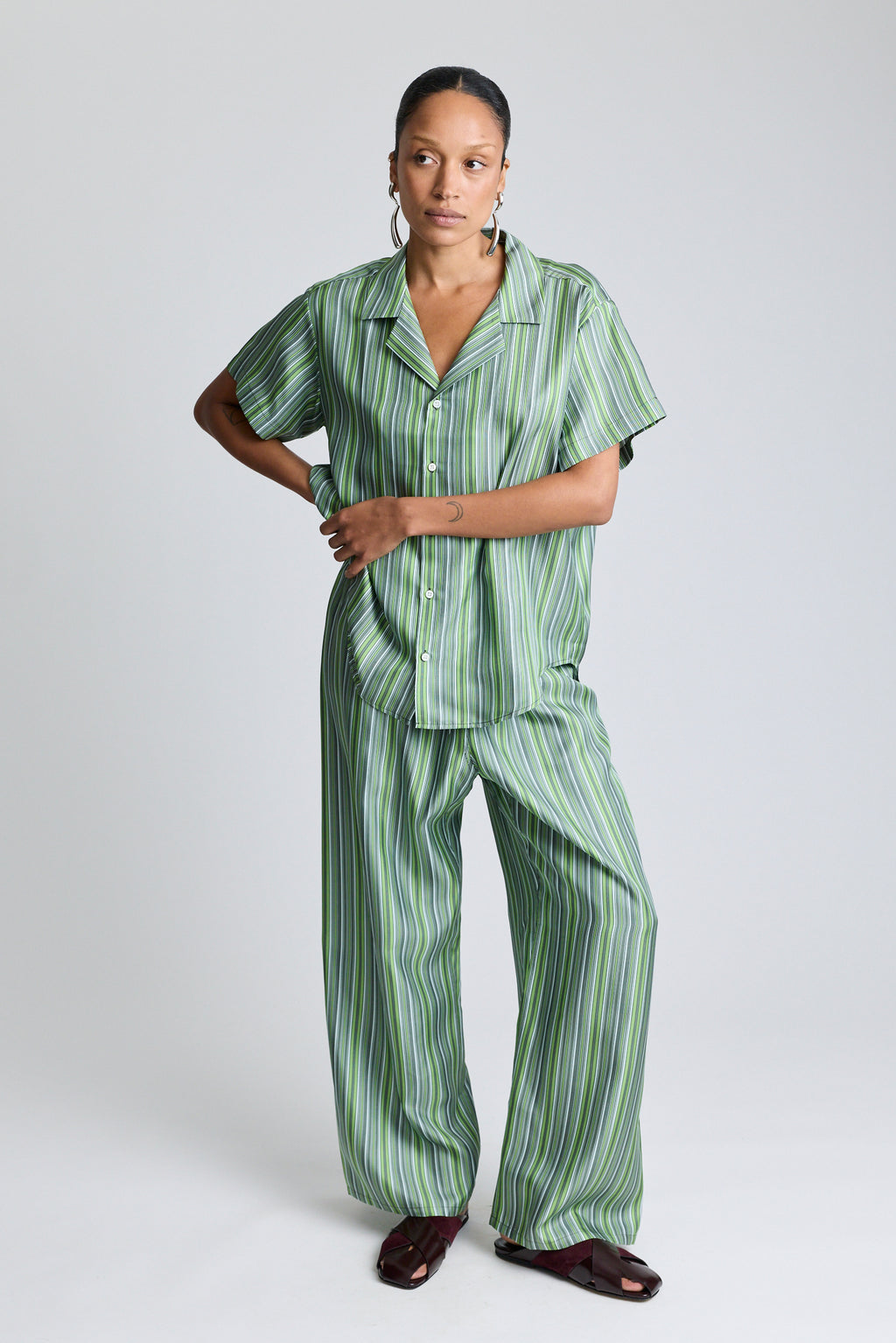 Silk Notched Collar Shirt - Abruzzo Stripe