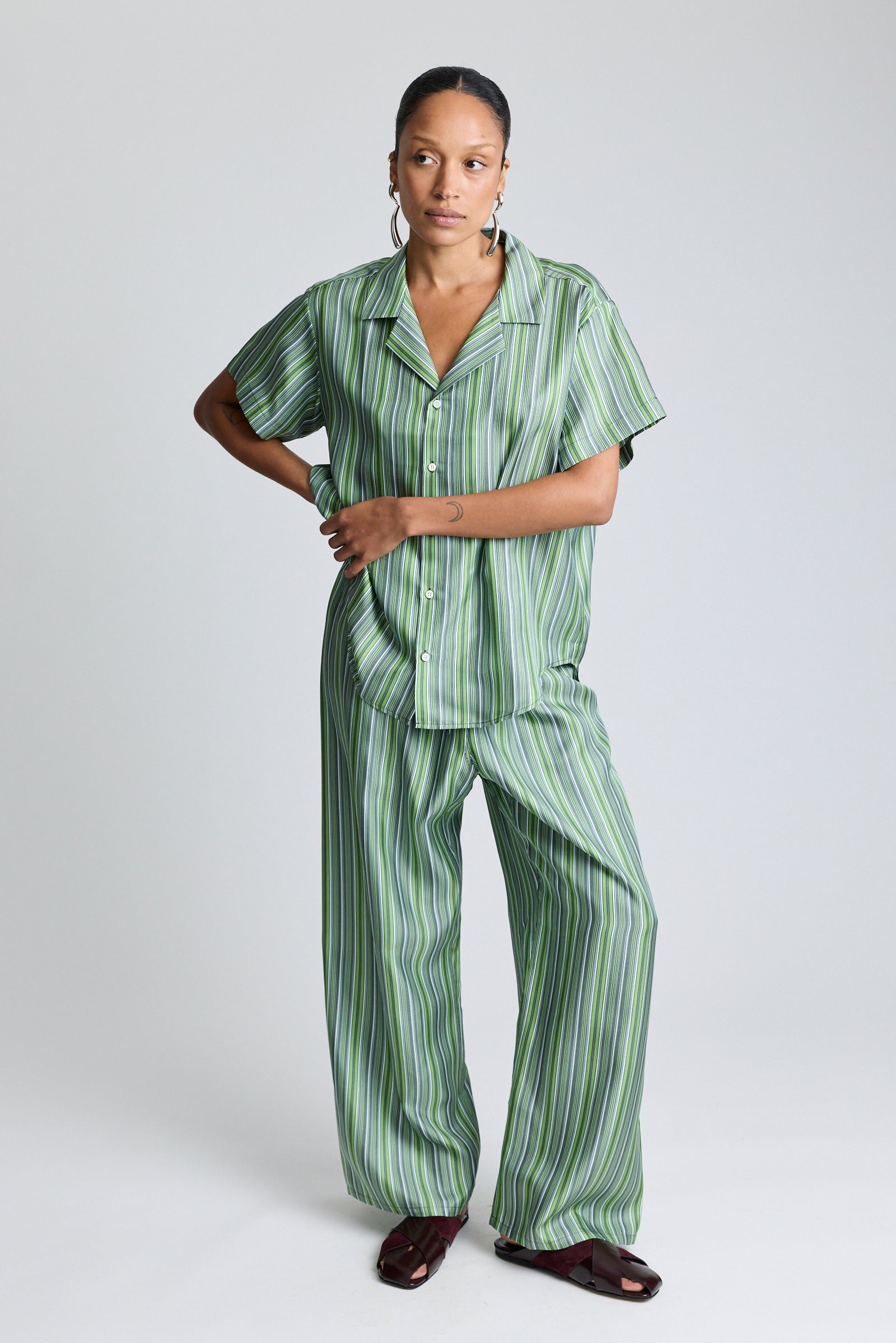 Silk Notched Collar Shirt - Abruzzo Stripe
