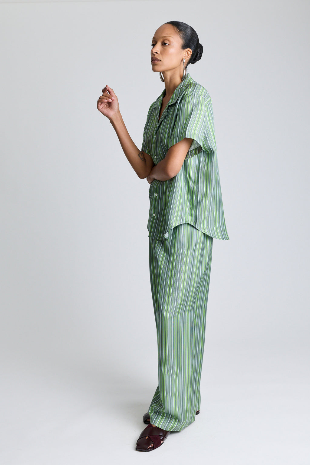 Silk Notched Collar Shirt - Abruzzo Stripe