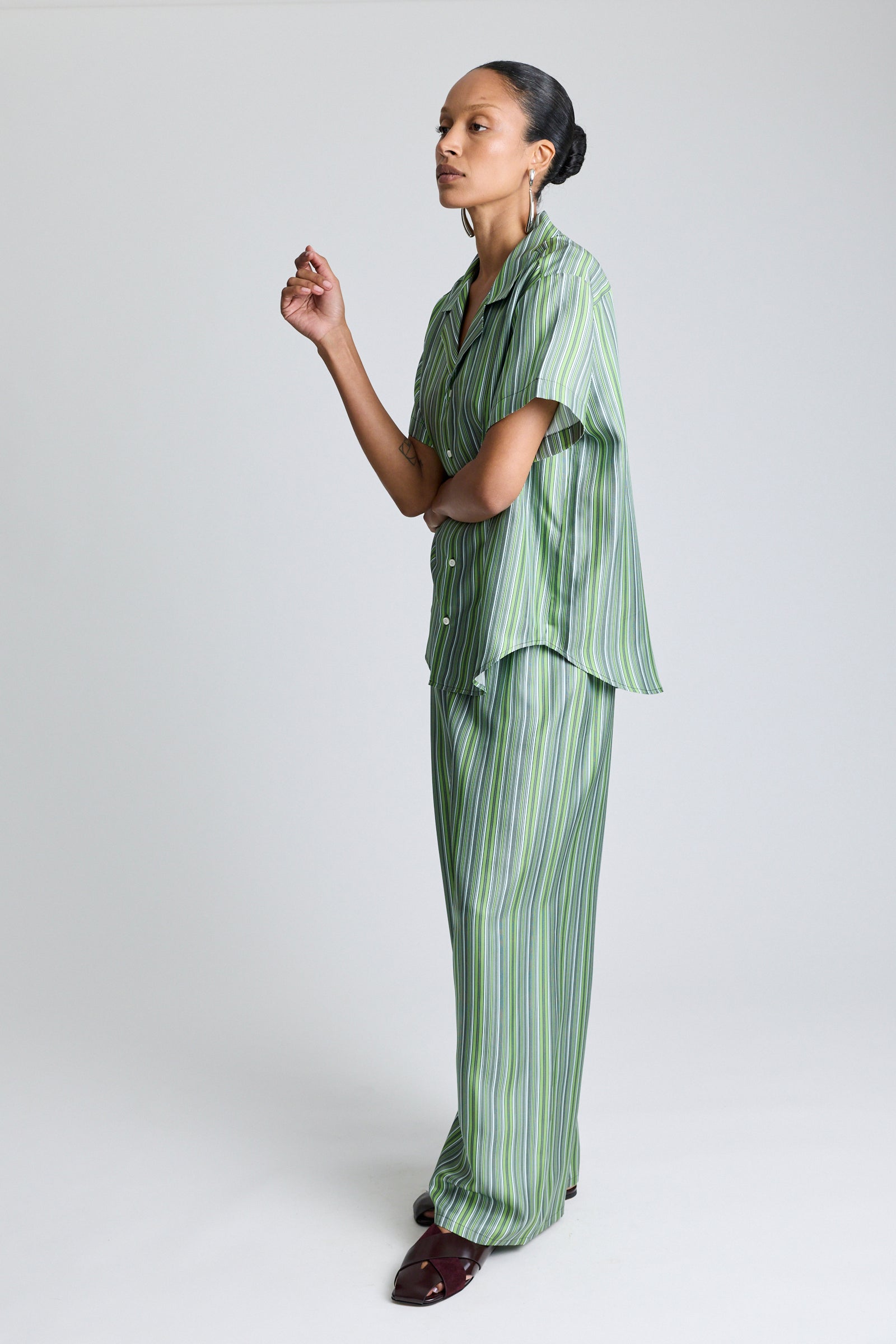 Silk Notched Collar Shirt - Abruzzo Stripe