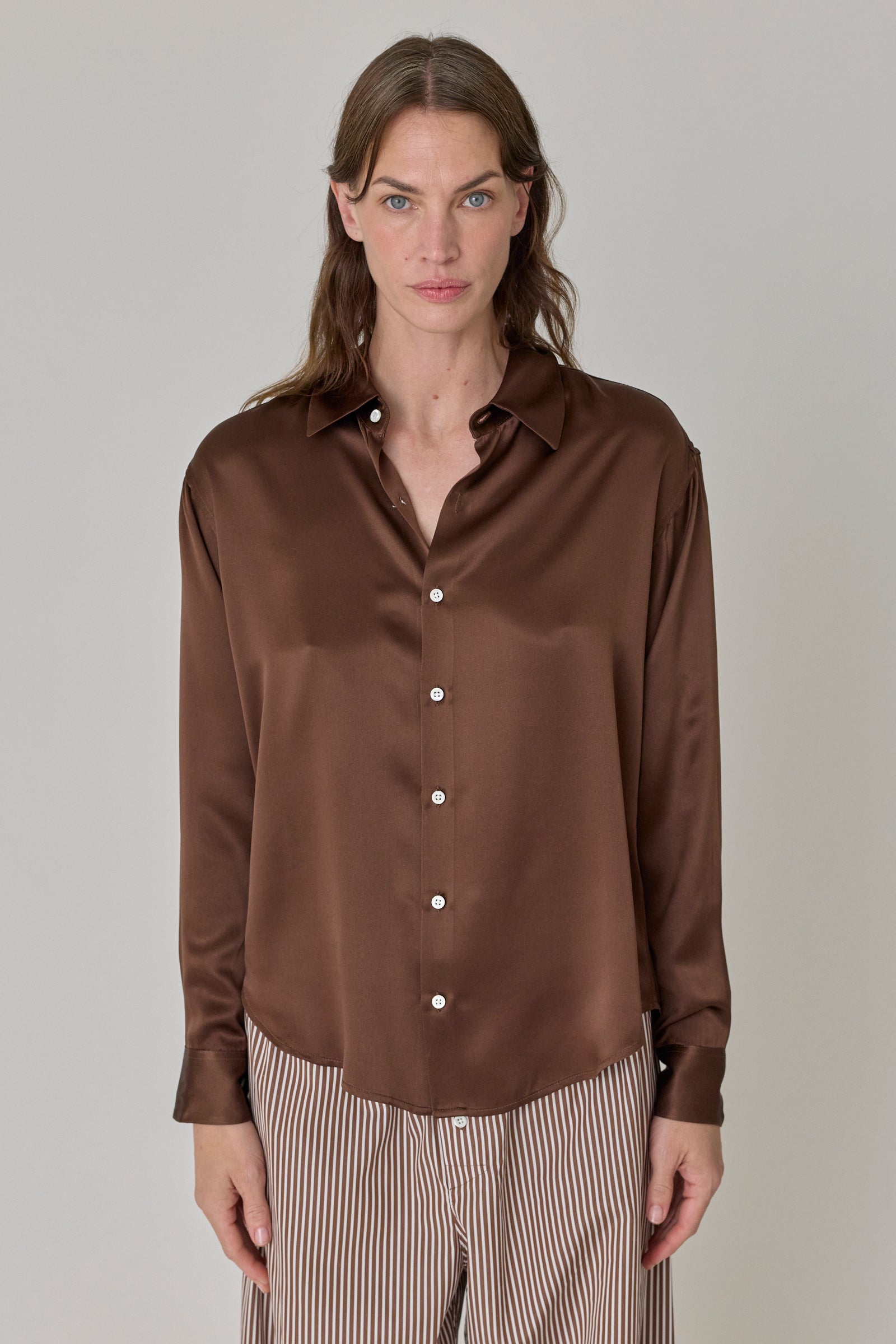 Silk Shirt - Espresso