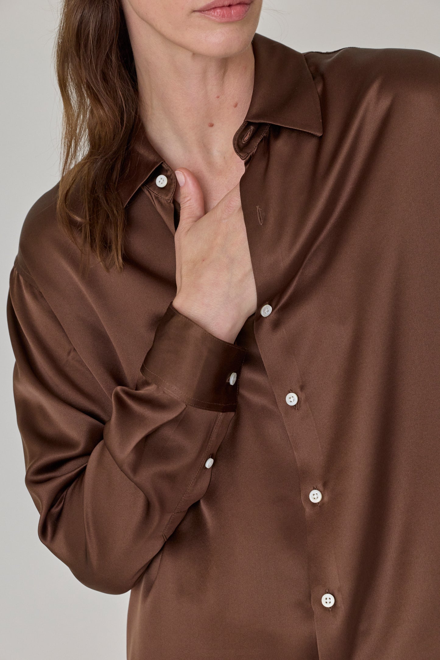 Silk Shirt - Espresso