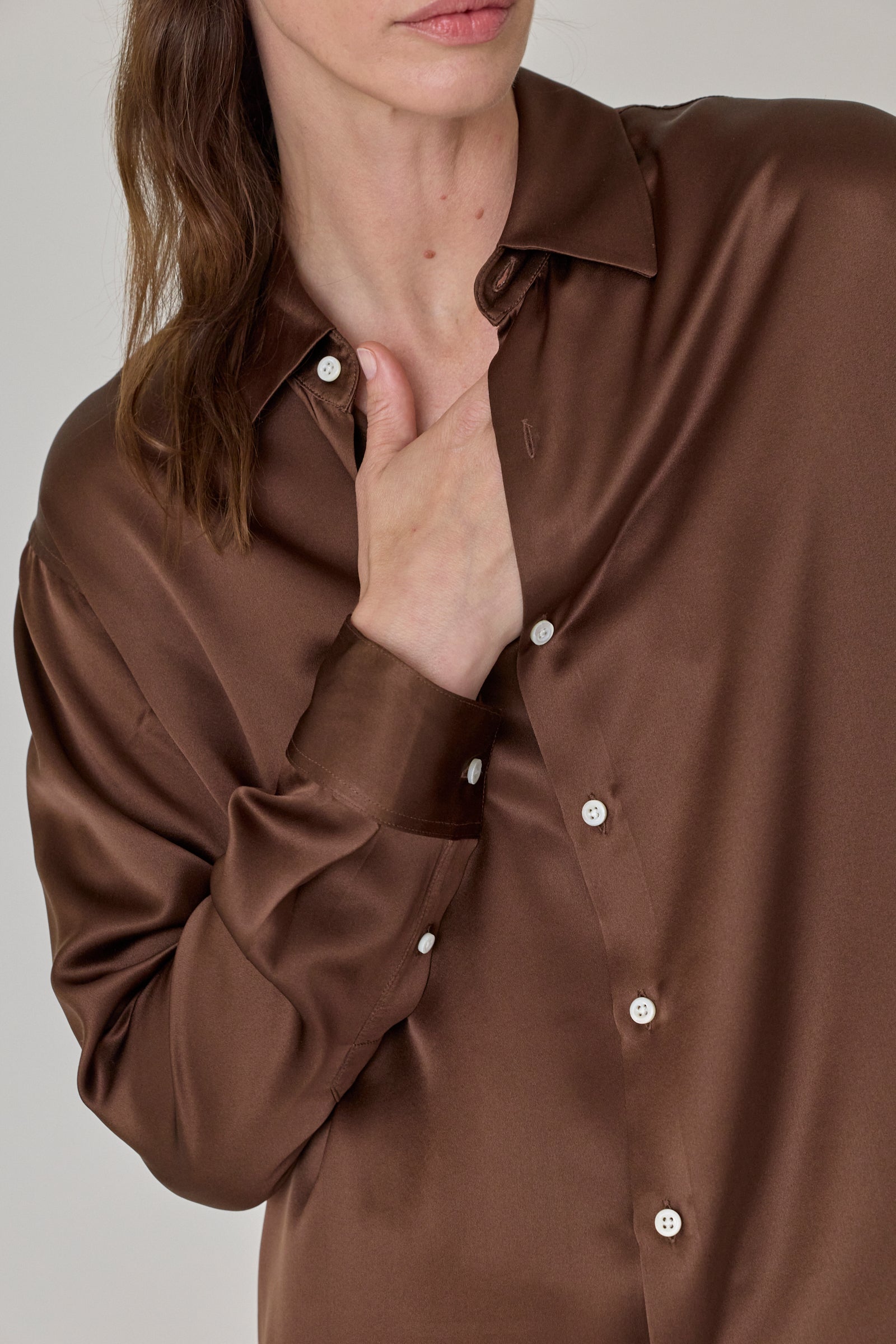 Silk Shirt - Espresso