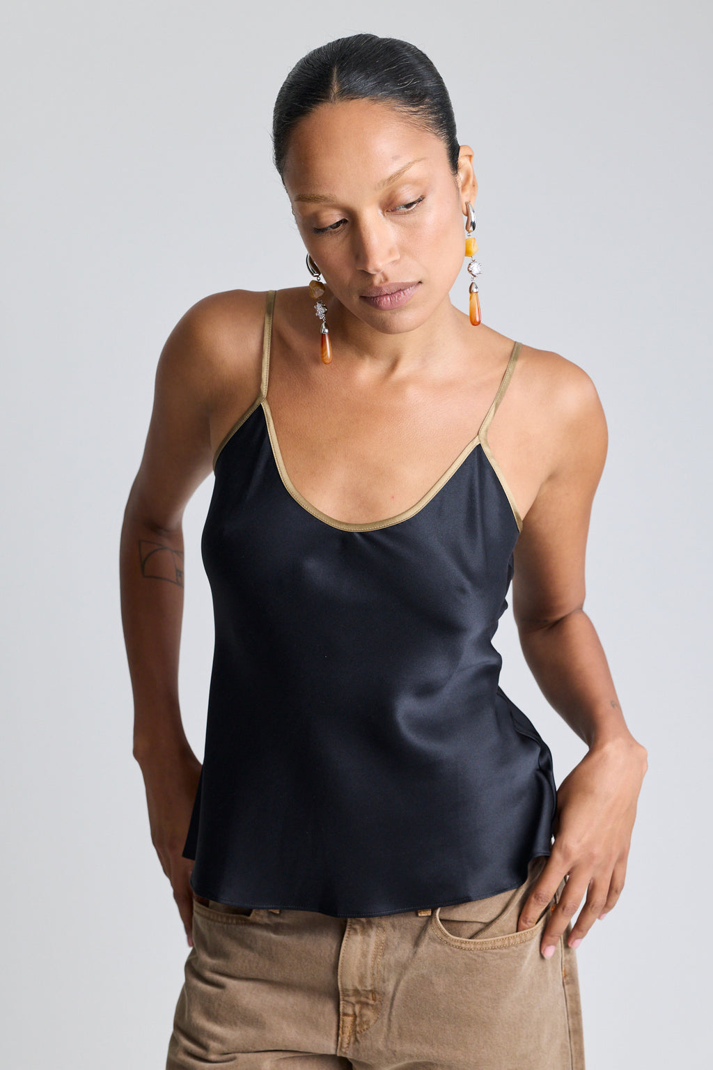 Silk Bias Cami - Black
