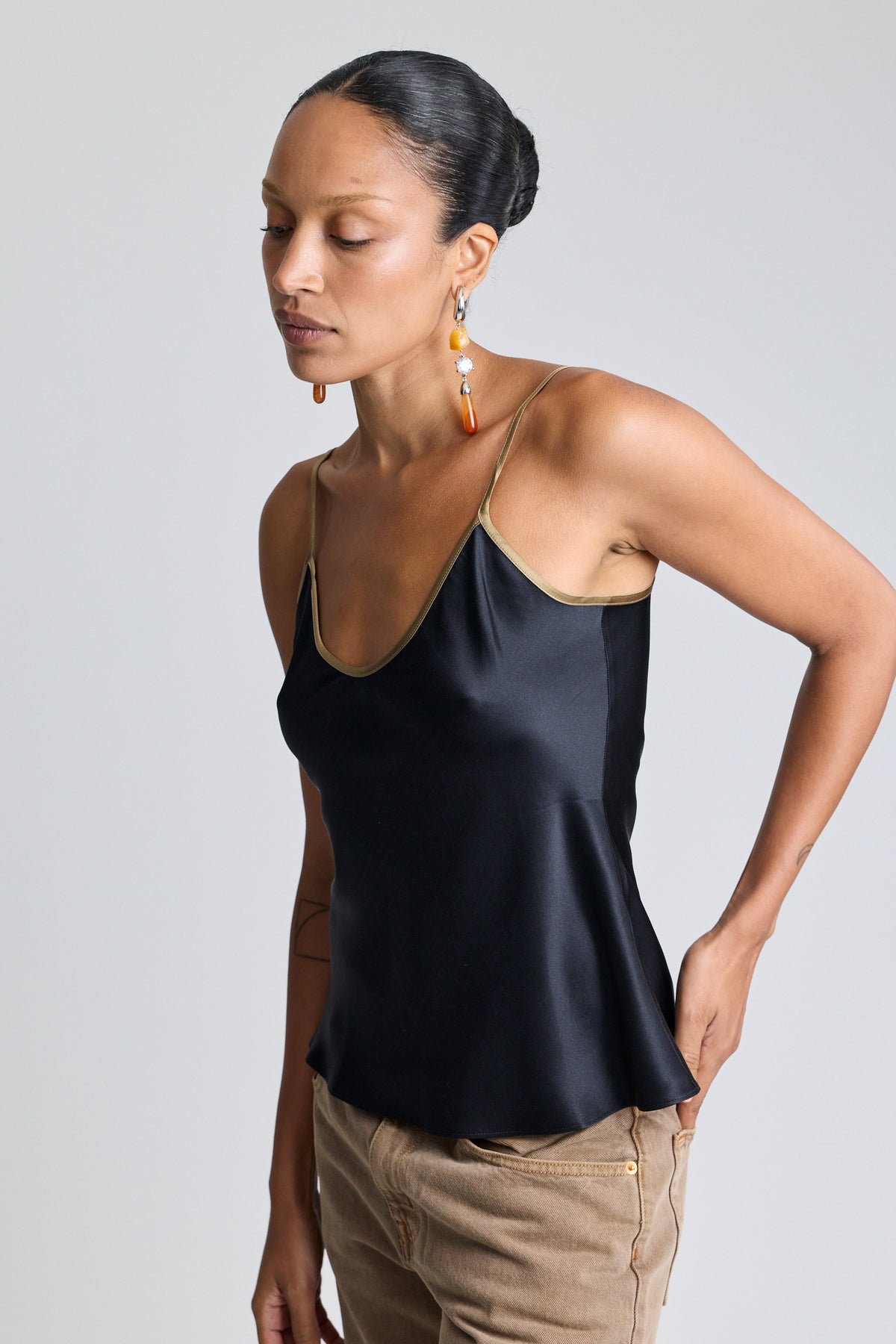 Silk Bias Cami - Black