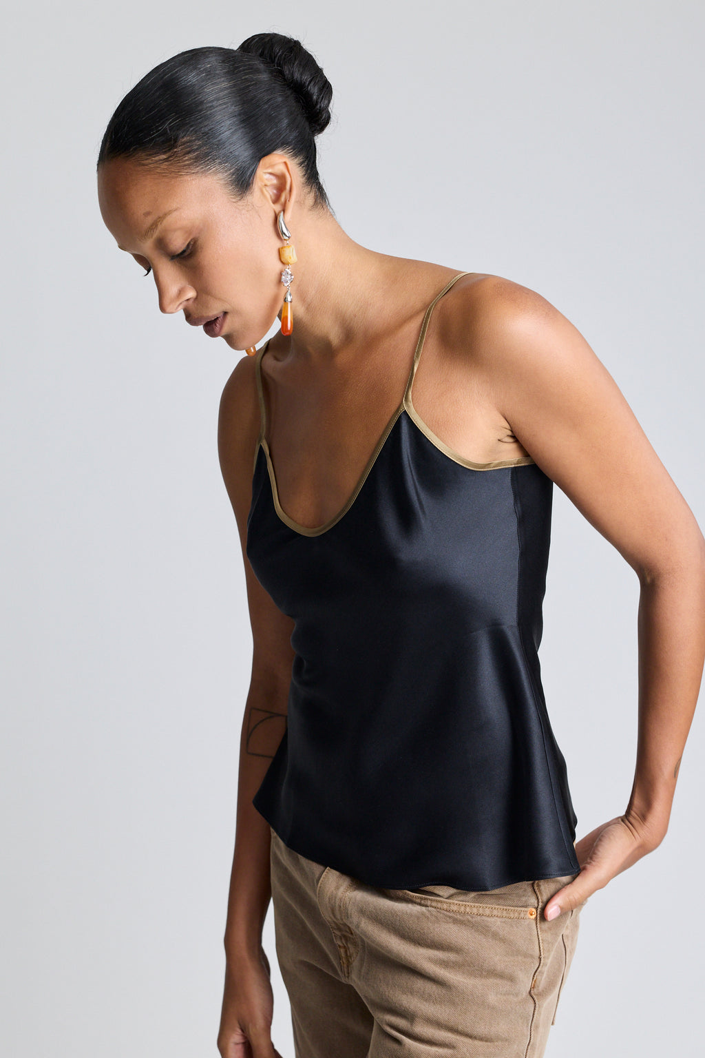 Silk Bias Cami - Black