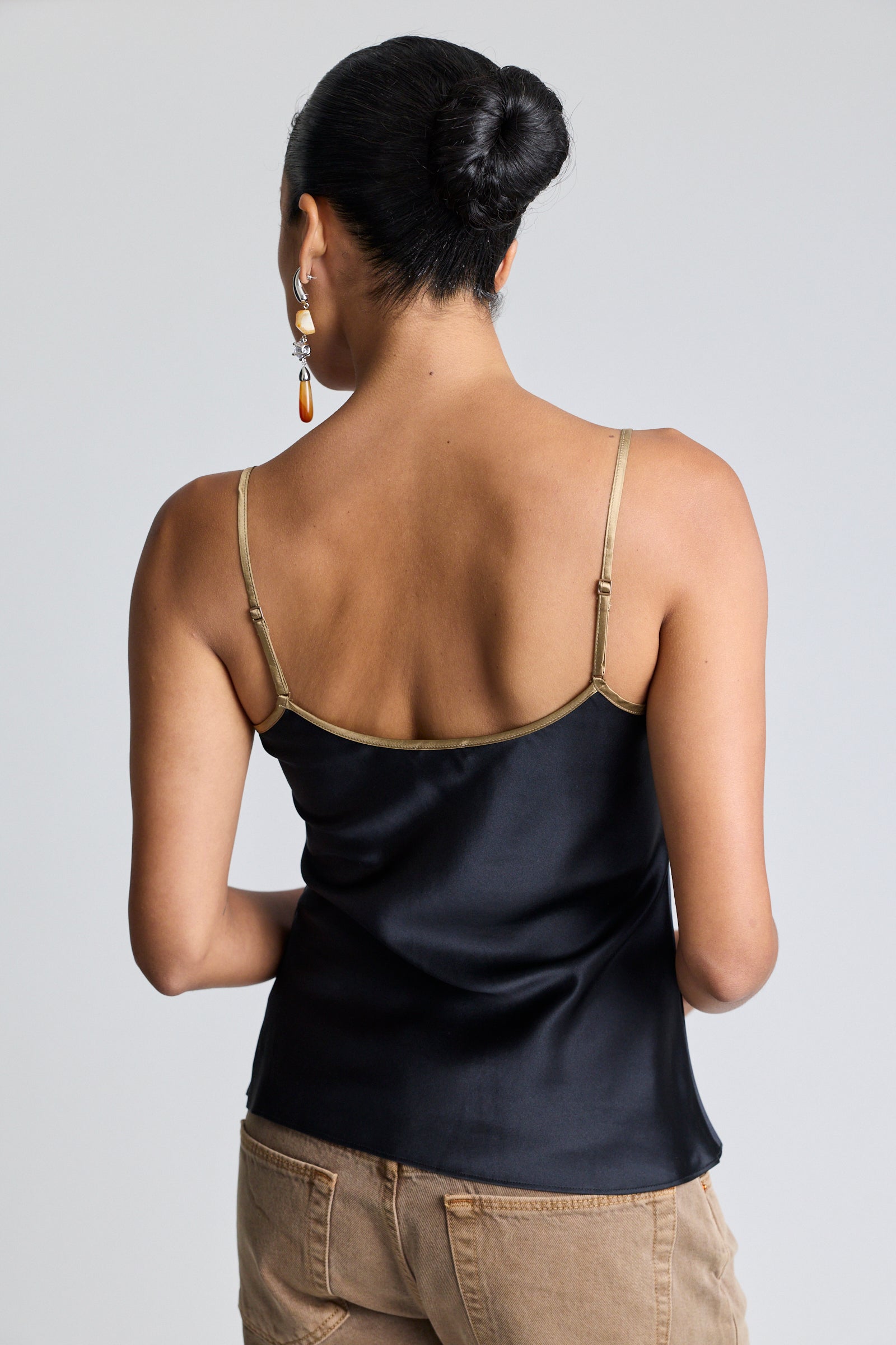 Silk Bias Cami - Black