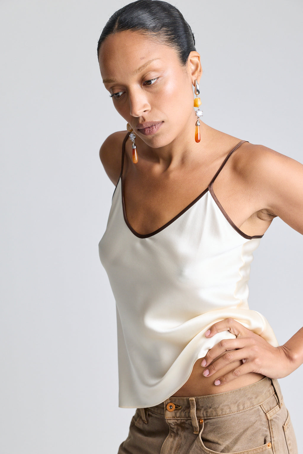 Silk Bias Cami - Cream