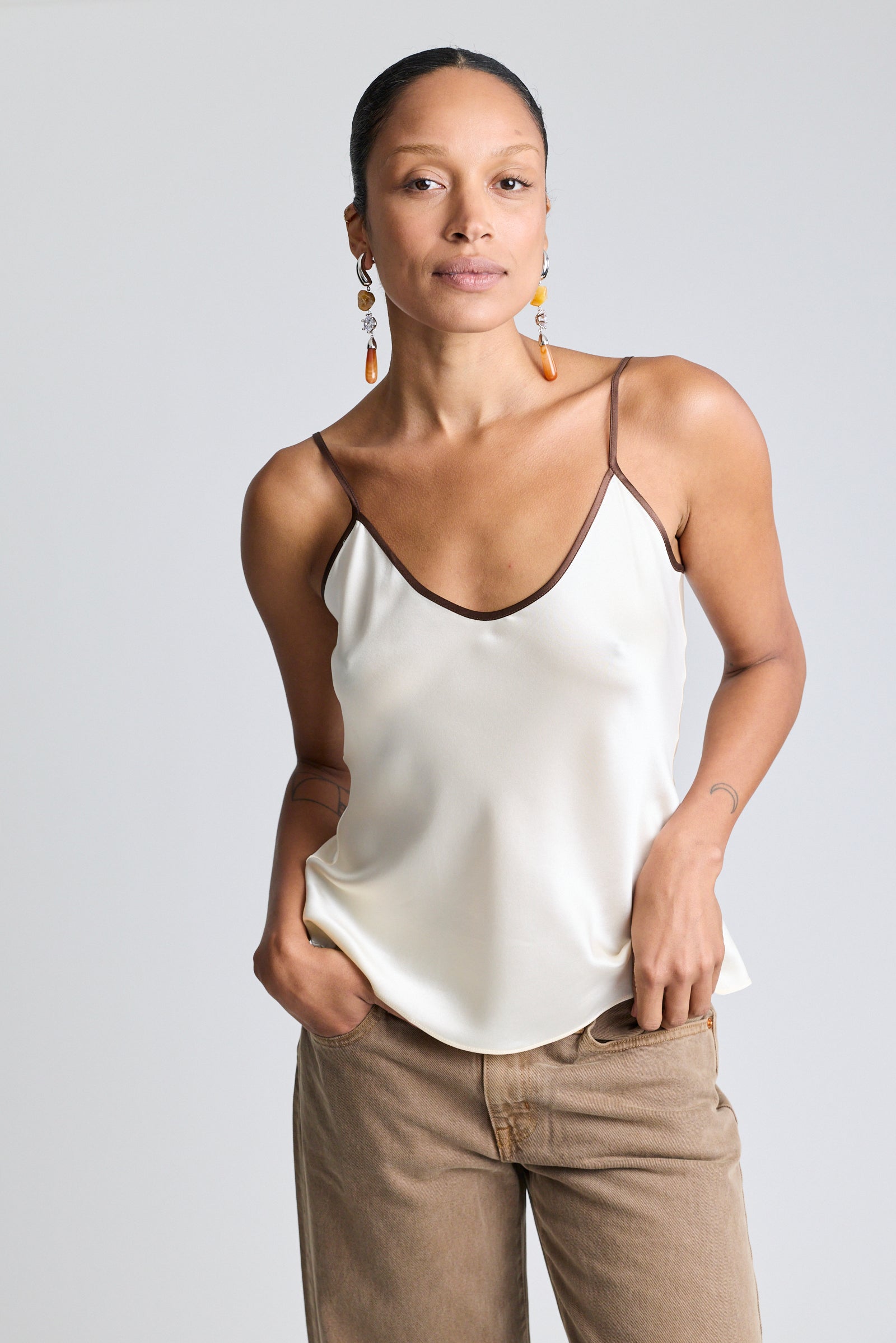 Silk Bias Cami - Cream