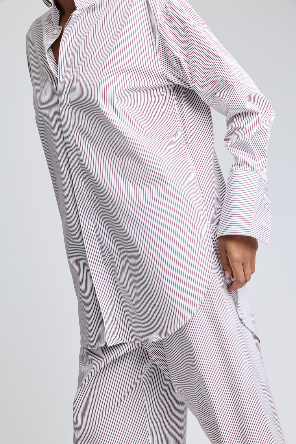 Mandarin Collar Tunic - Sorrento Stripe