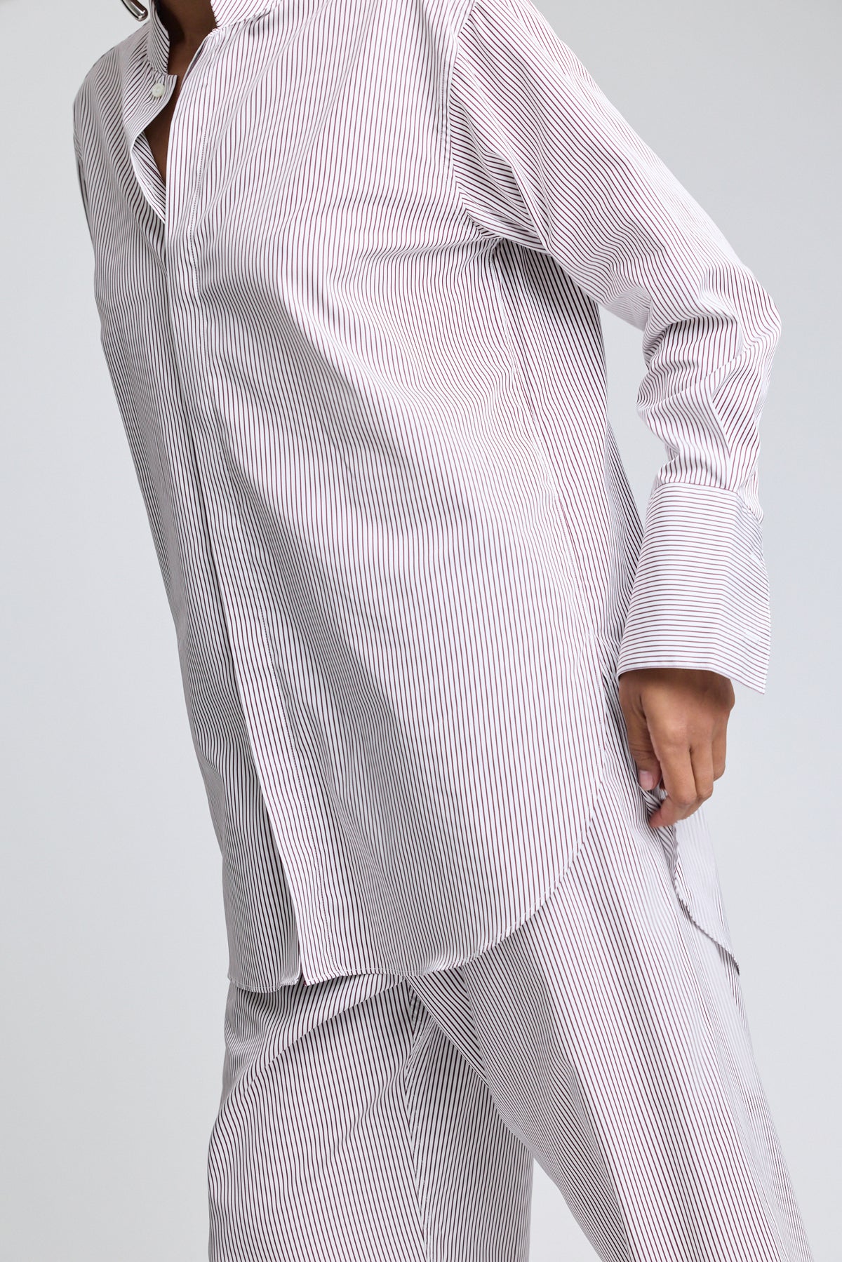 Mandarin Collar Tunic - Sorrento Stripe