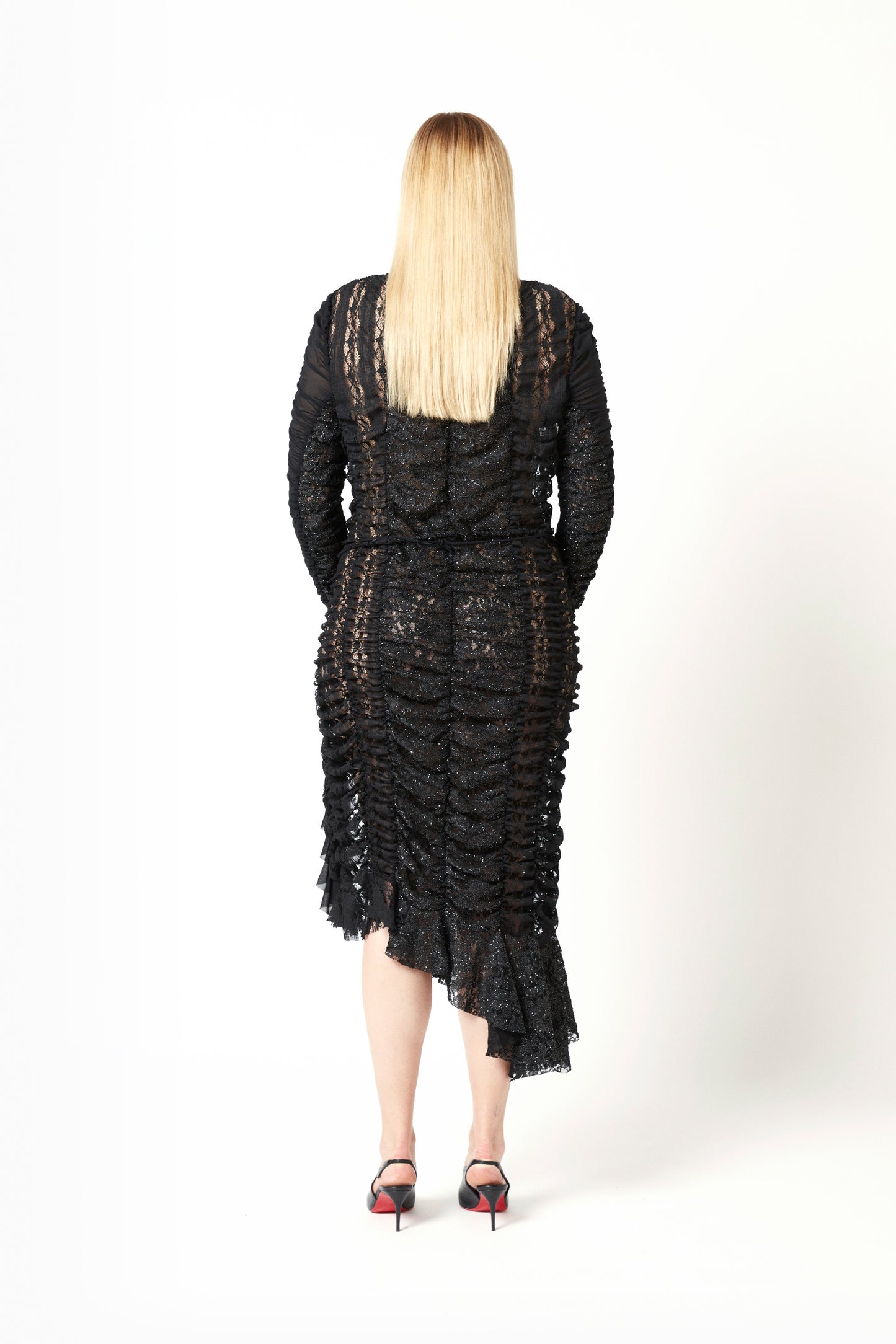 Multi-lace Ruched Dress
