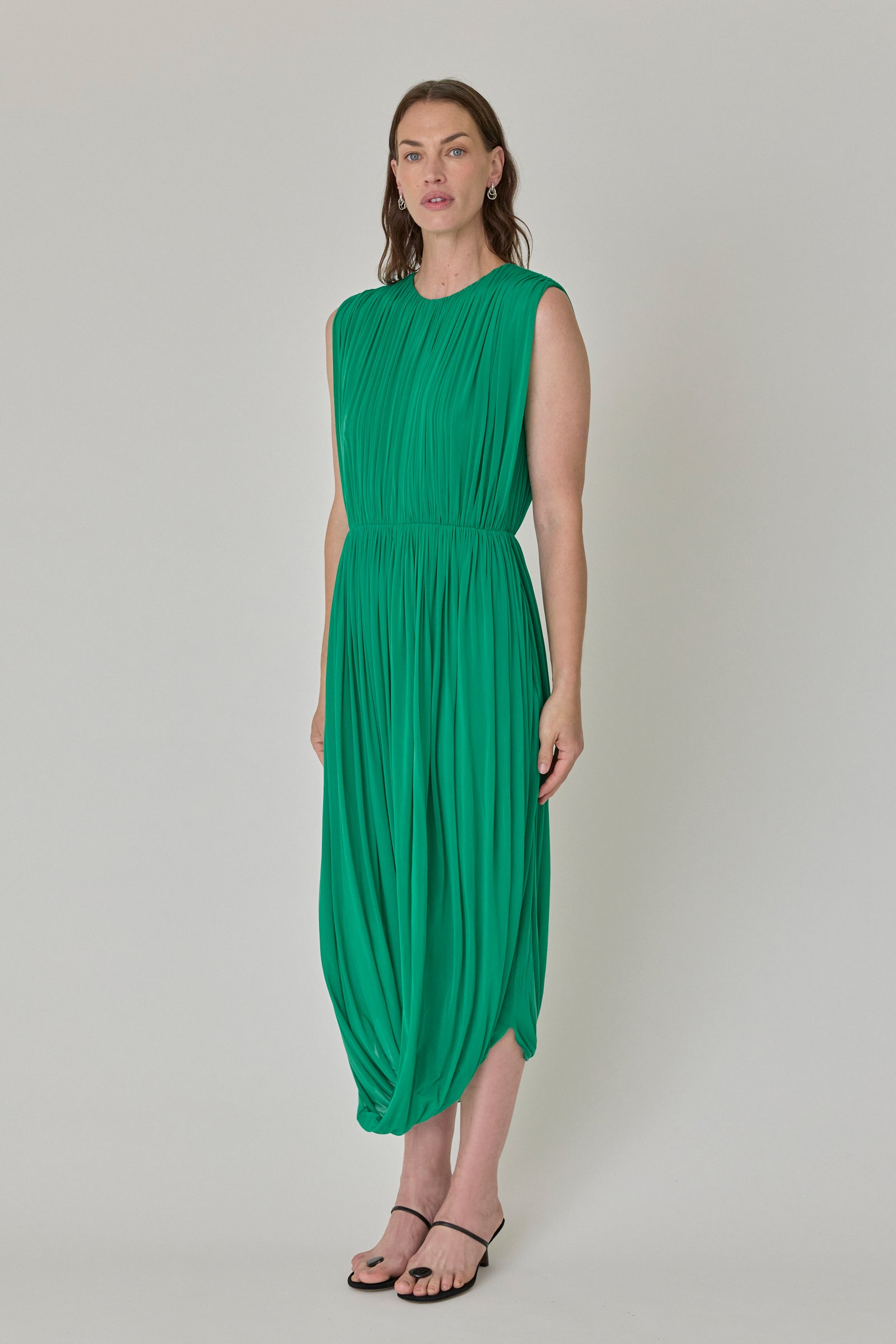 Leonora Draped Column Jersey Dress