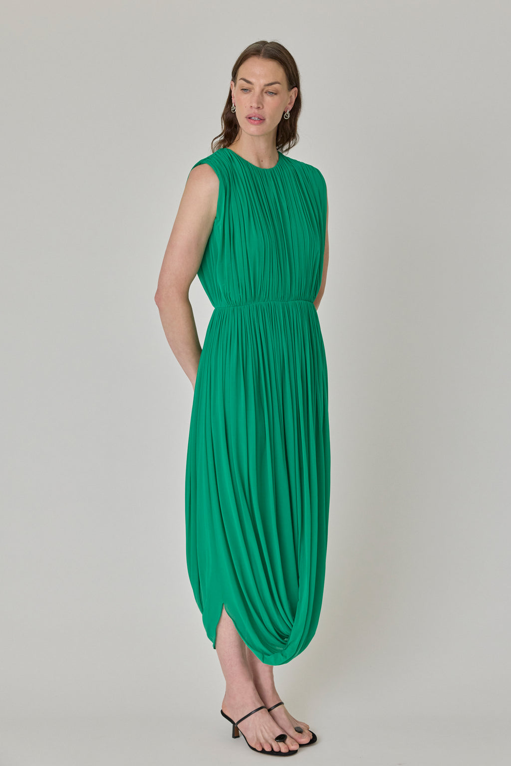 Leonora Draped Column Jersey Dress