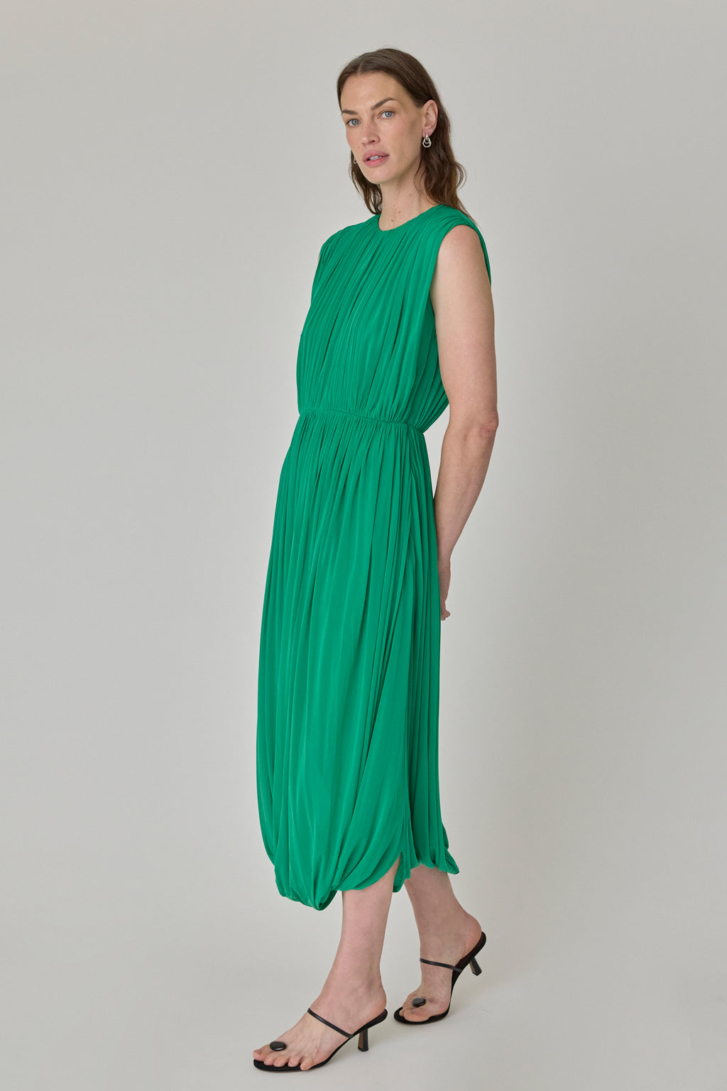 Leonora Draped Column Jersey Dress