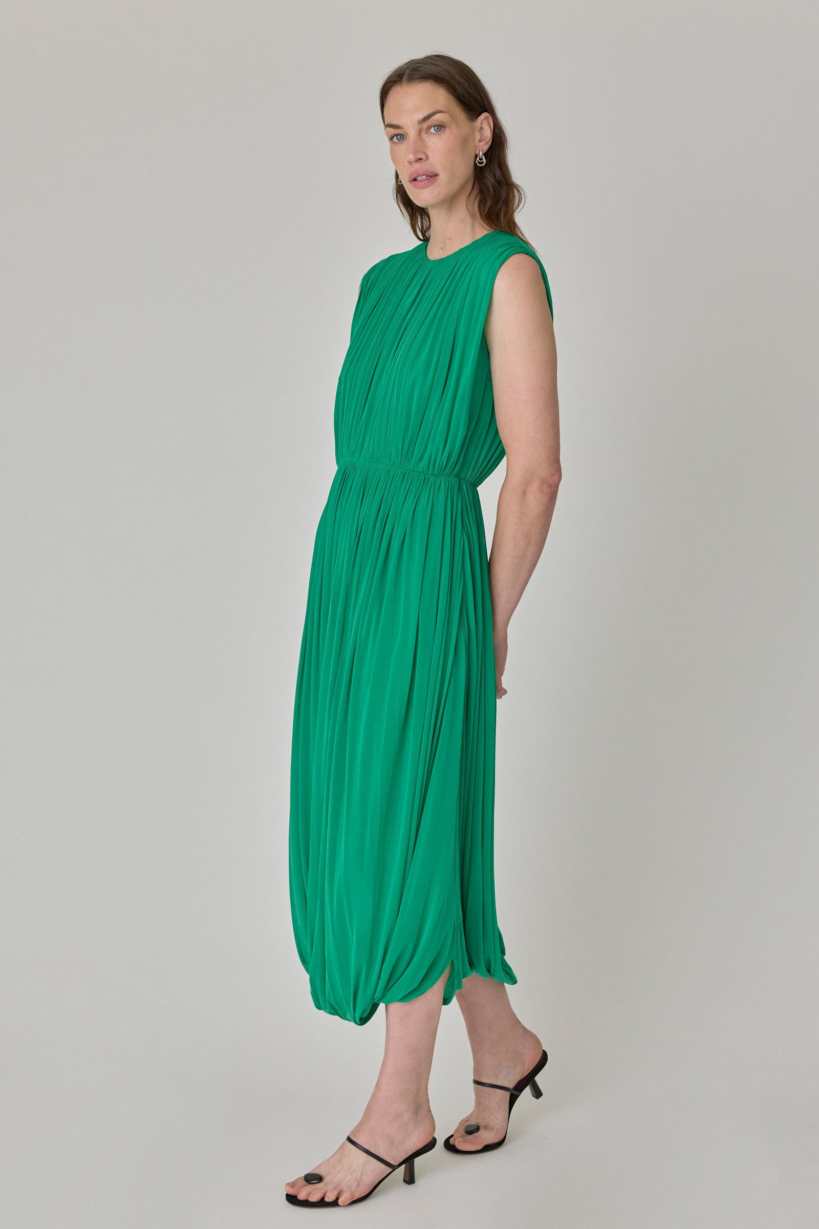 Leonora Draped Column Jersey Dress