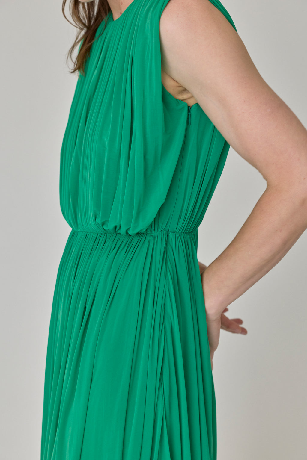 Leonora Draped Column Jersey Dress